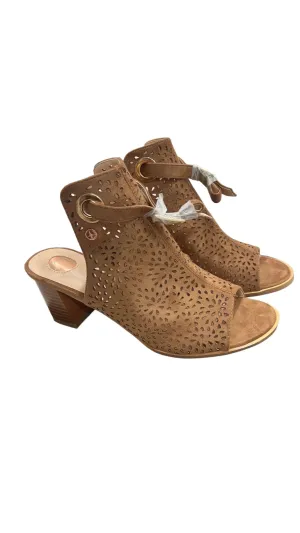 4-A1400HHH Beatrice Tan Peep Toe Boot