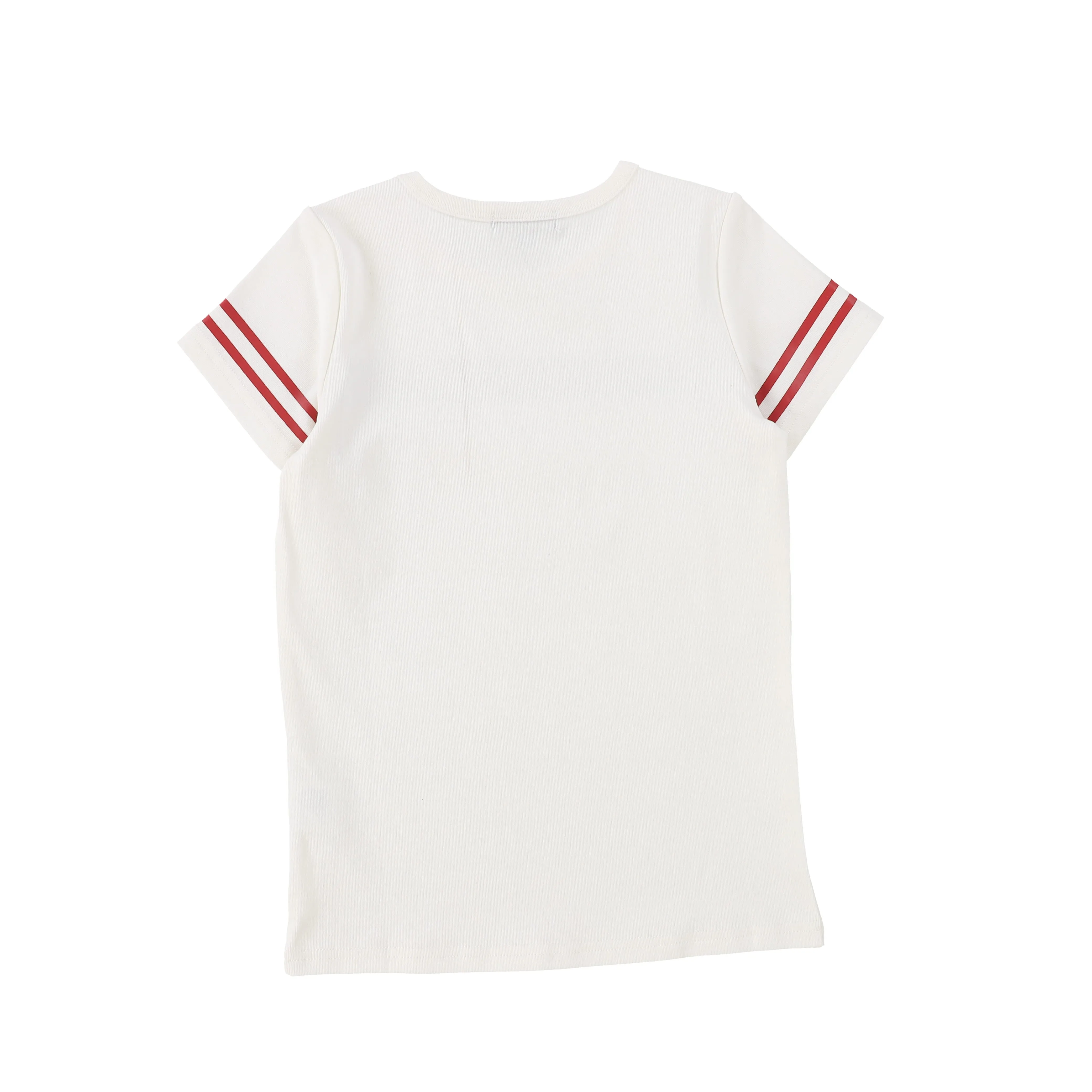 BAMBOO BASICS BERRY STRIPED TENNIS SS TEE [Final Sale]