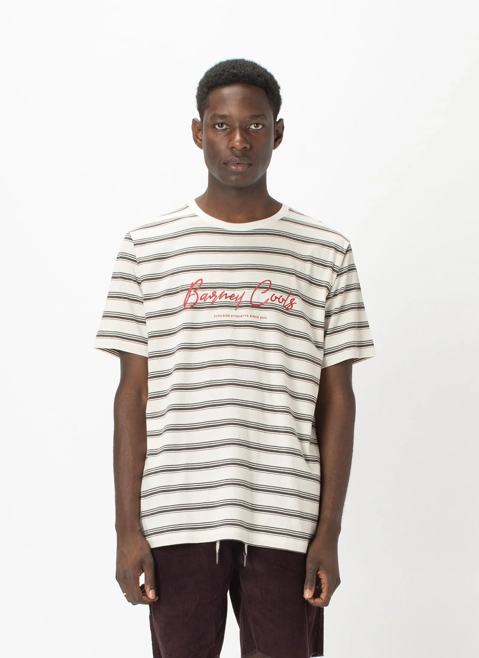 Barney Cools Script Tee Stone Stripe