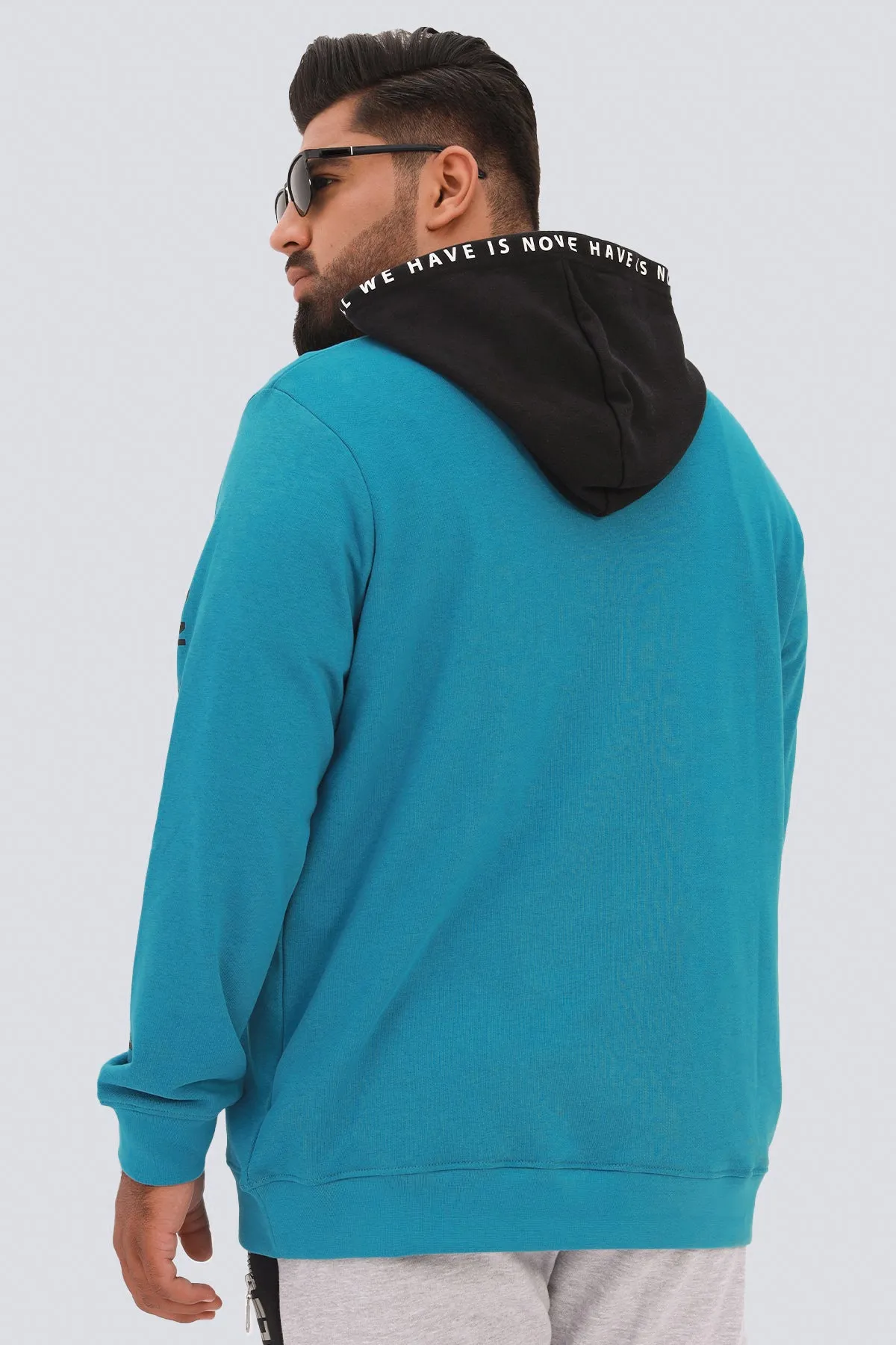Bay Blue Graphic Hoodie (Plus Size) - W22 -  MH0054P