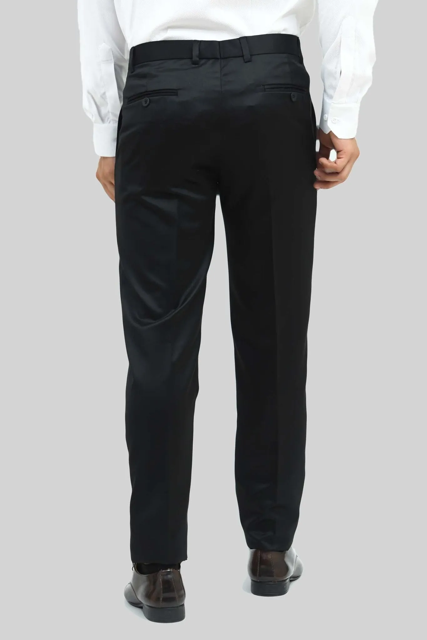 bluebird men's black sheen formal trouser