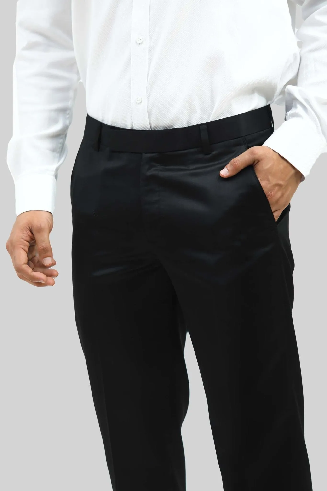 bluebird men's black sheen formal trouser