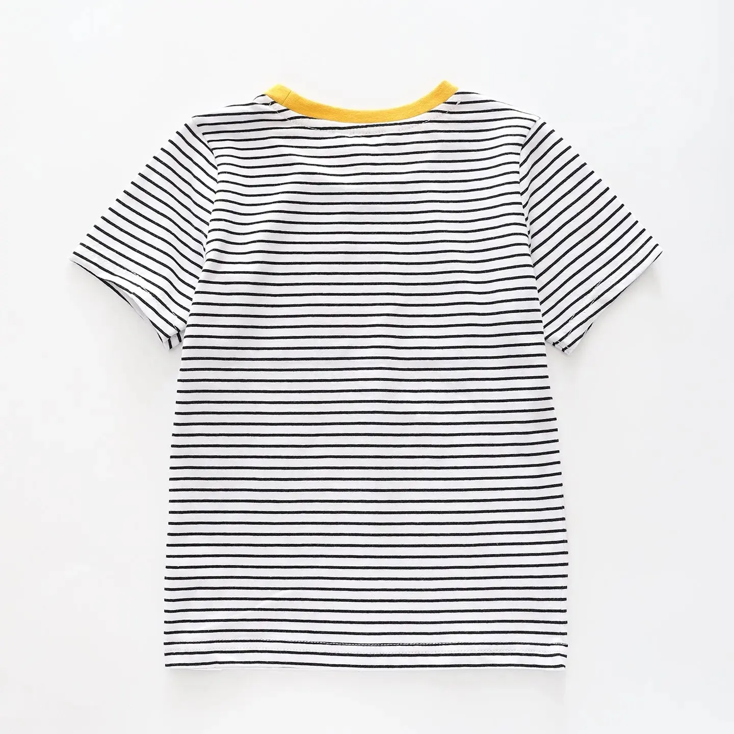 Boy's Black And White Striped Vehicle T-Shirt