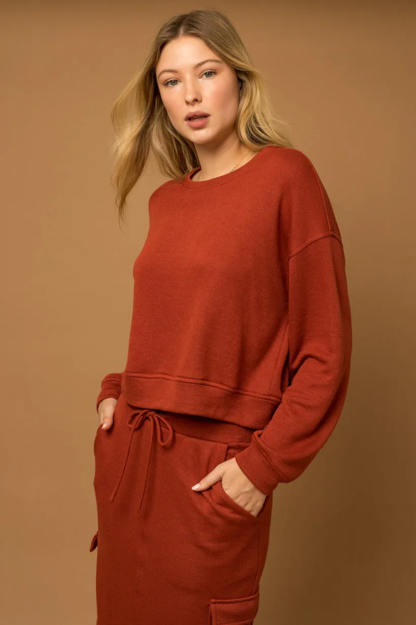 Brick Cropped Sweatshirt
