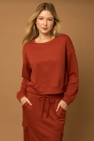 Brick Cropped Sweatshirt