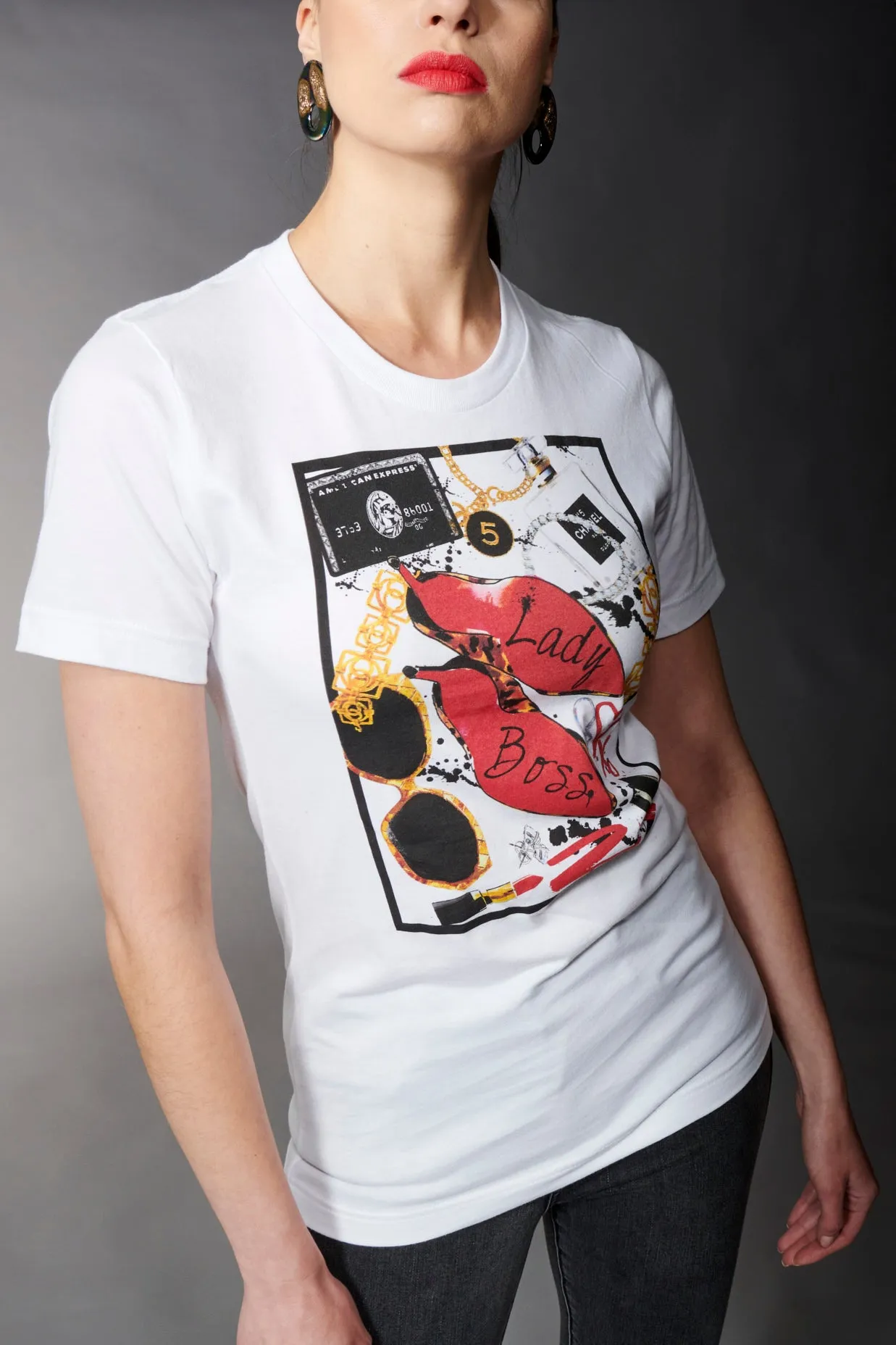 By Jodi, Cotton, Boss Lady T-Shirt in white