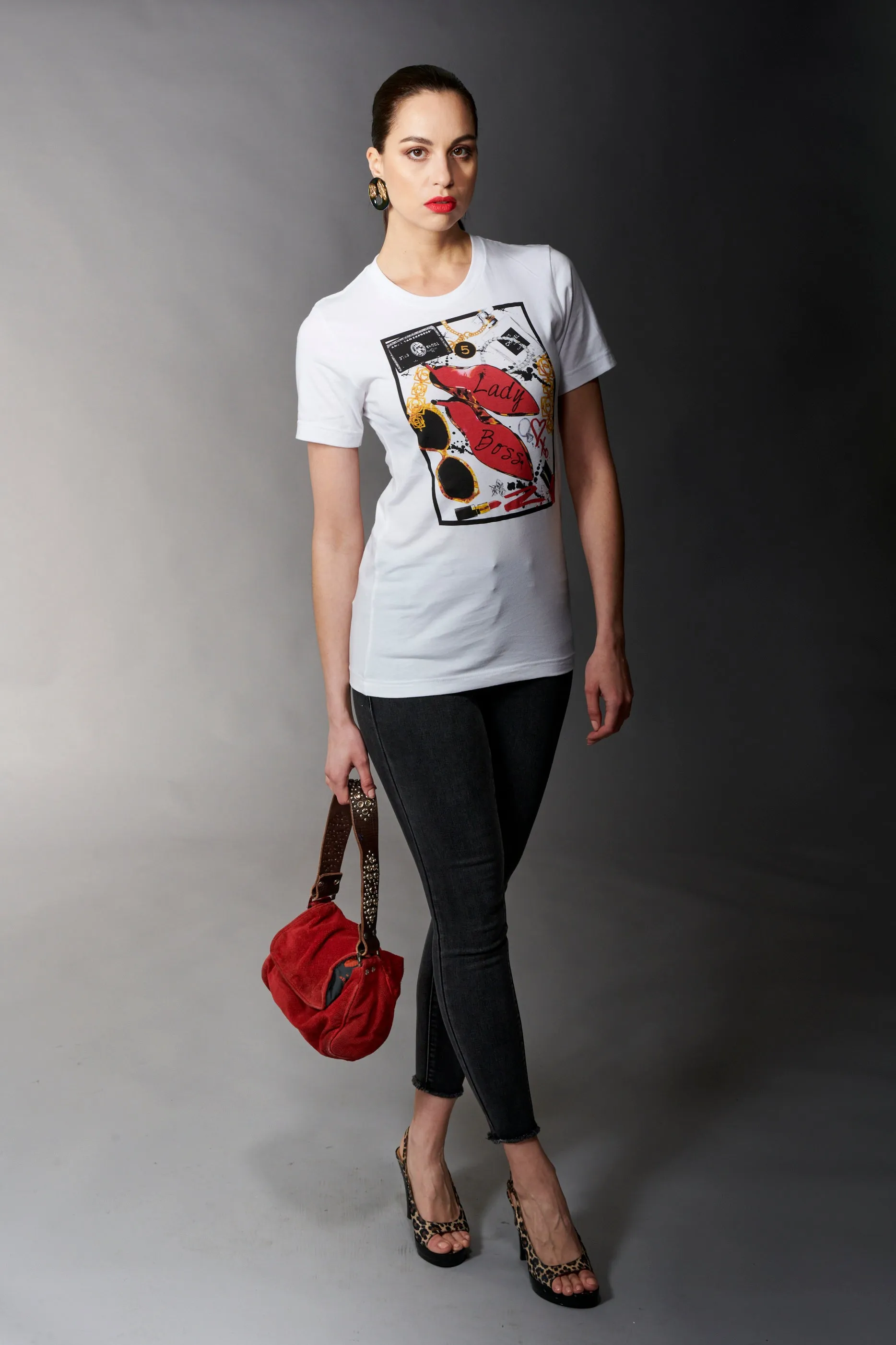 By Jodi, Cotton, Boss Lady T-Shirt in white