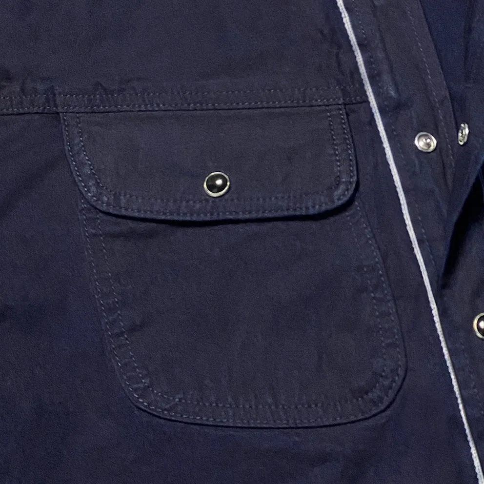 BZEN M.3282 JG-CDI REGULAR FIT 2 POCKET CROSS DYED INDIGO SELVEDGE DENIM SHIRT-7.5OZ-E0 INDIGO