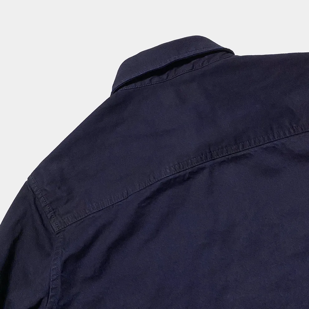BZEN M.3282 JG-CDI REGULAR FIT 2 POCKET CROSS DYED INDIGO SELVEDGE DENIM SHIRT-7.5OZ-E0 INDIGO