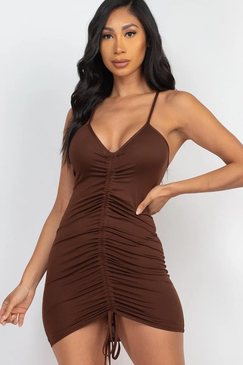 Capella | Adjustable Ruched Front Detail Mini Dress