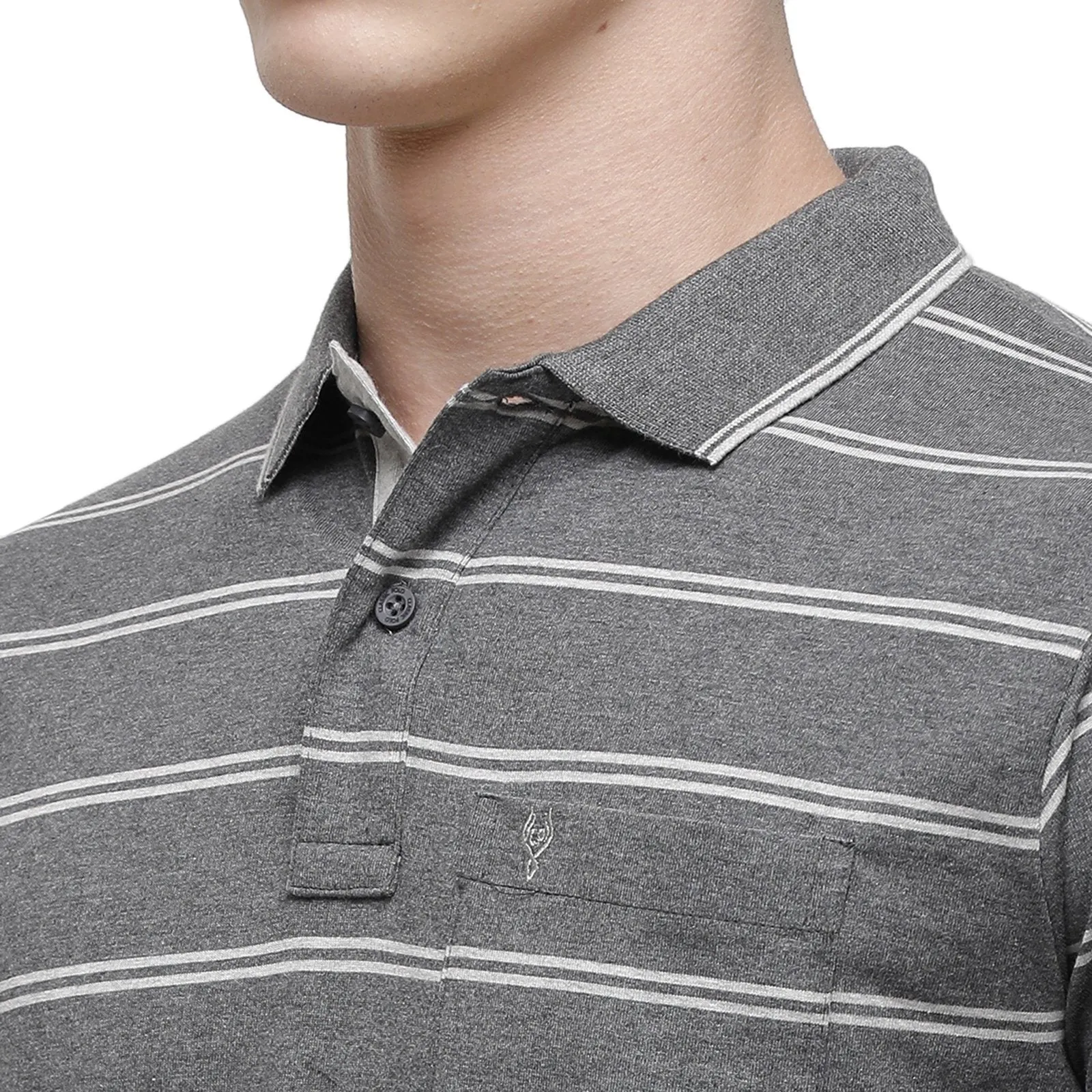 Classic Polo Men's Polo Neck Half Sleeve Grey Mélange Cotton Regular Fit T-Shirt  MEL - 174 A AF P