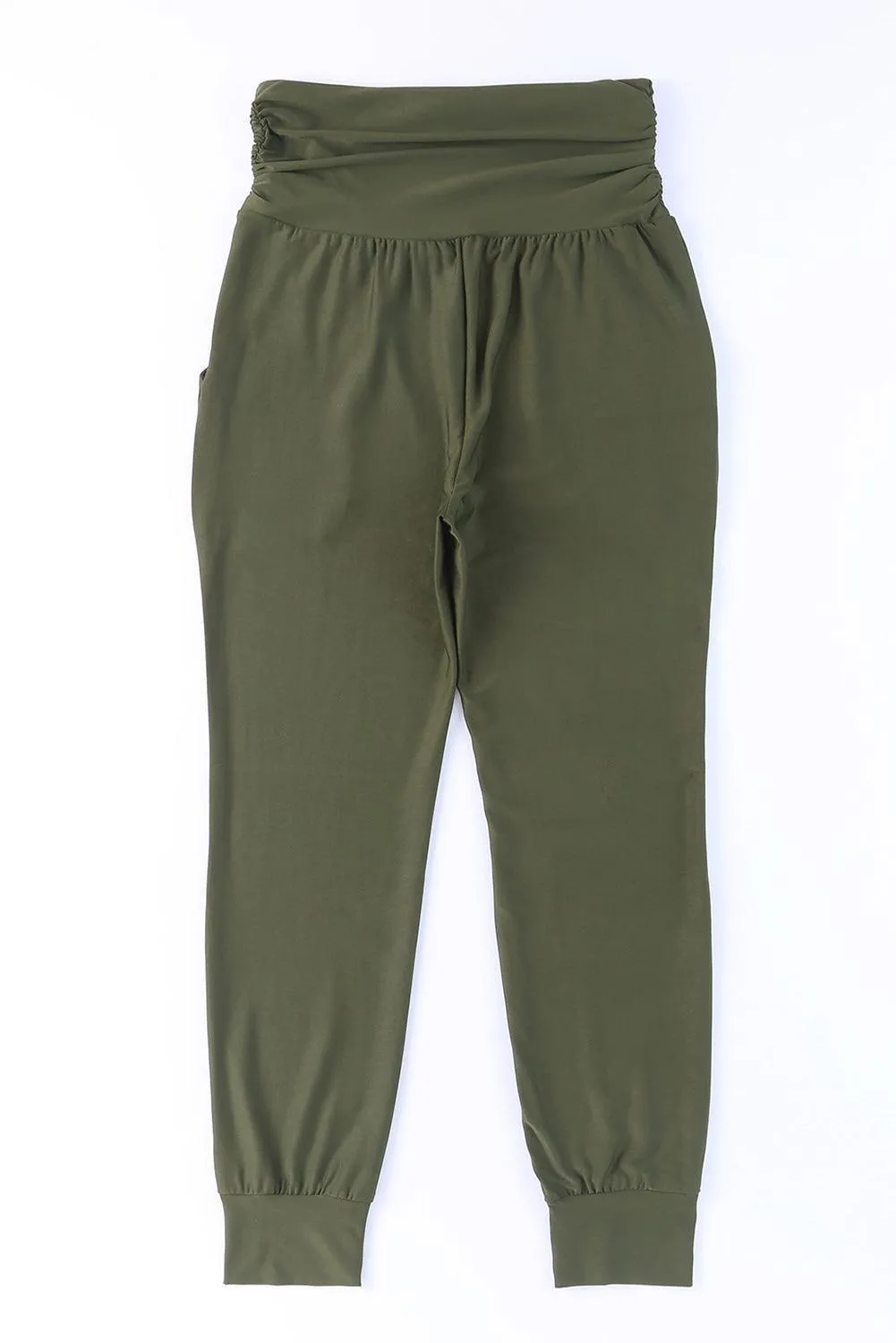 Contented Wide Waistband High Waist Joggers