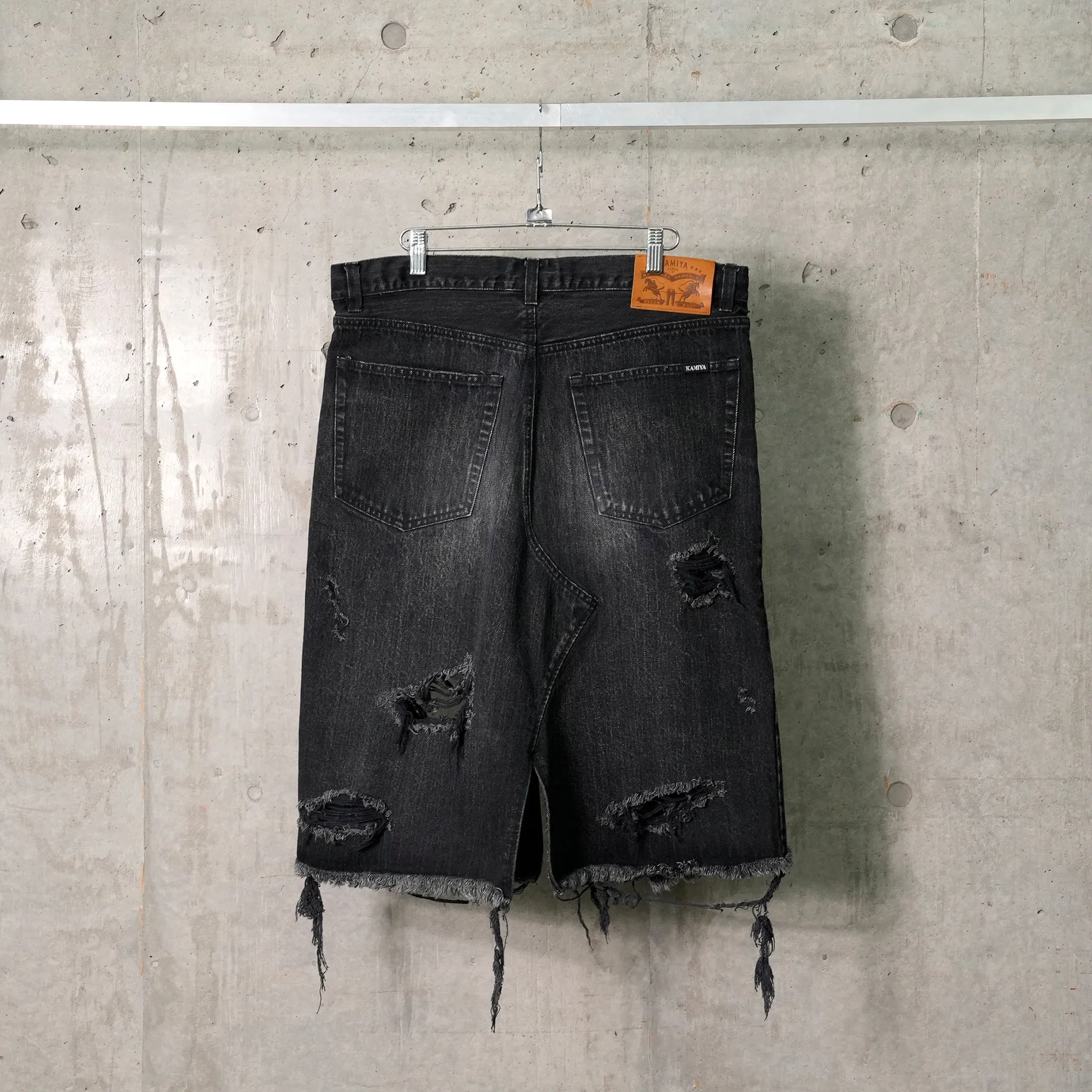 DENIM WRAP SKIRT / BLACK