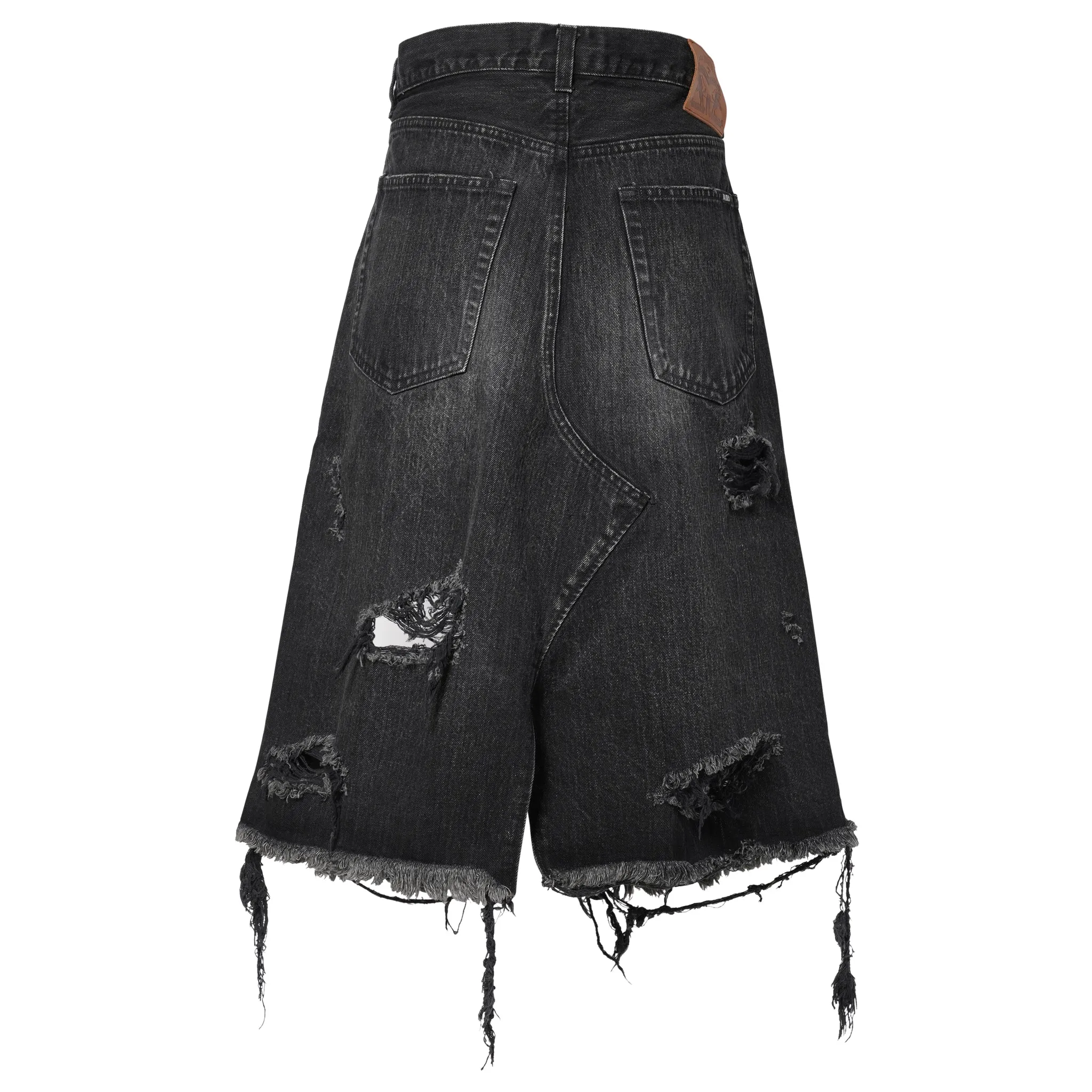 DENIM WRAP SKIRT / BLACK