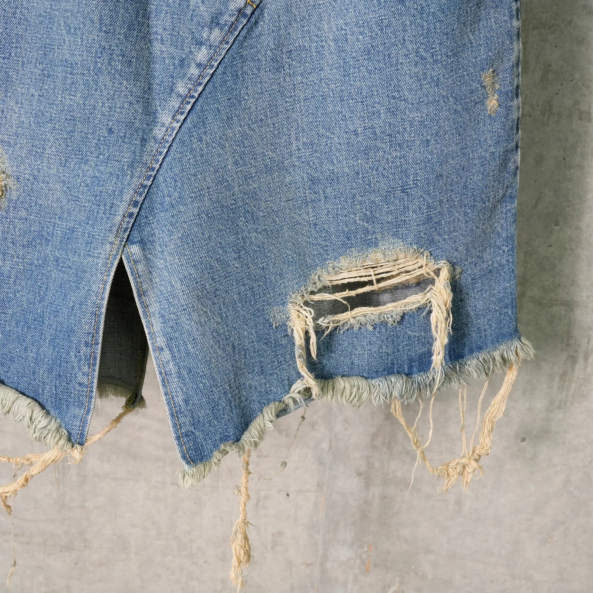 DENIM WRAP SKIRT / INDIGO