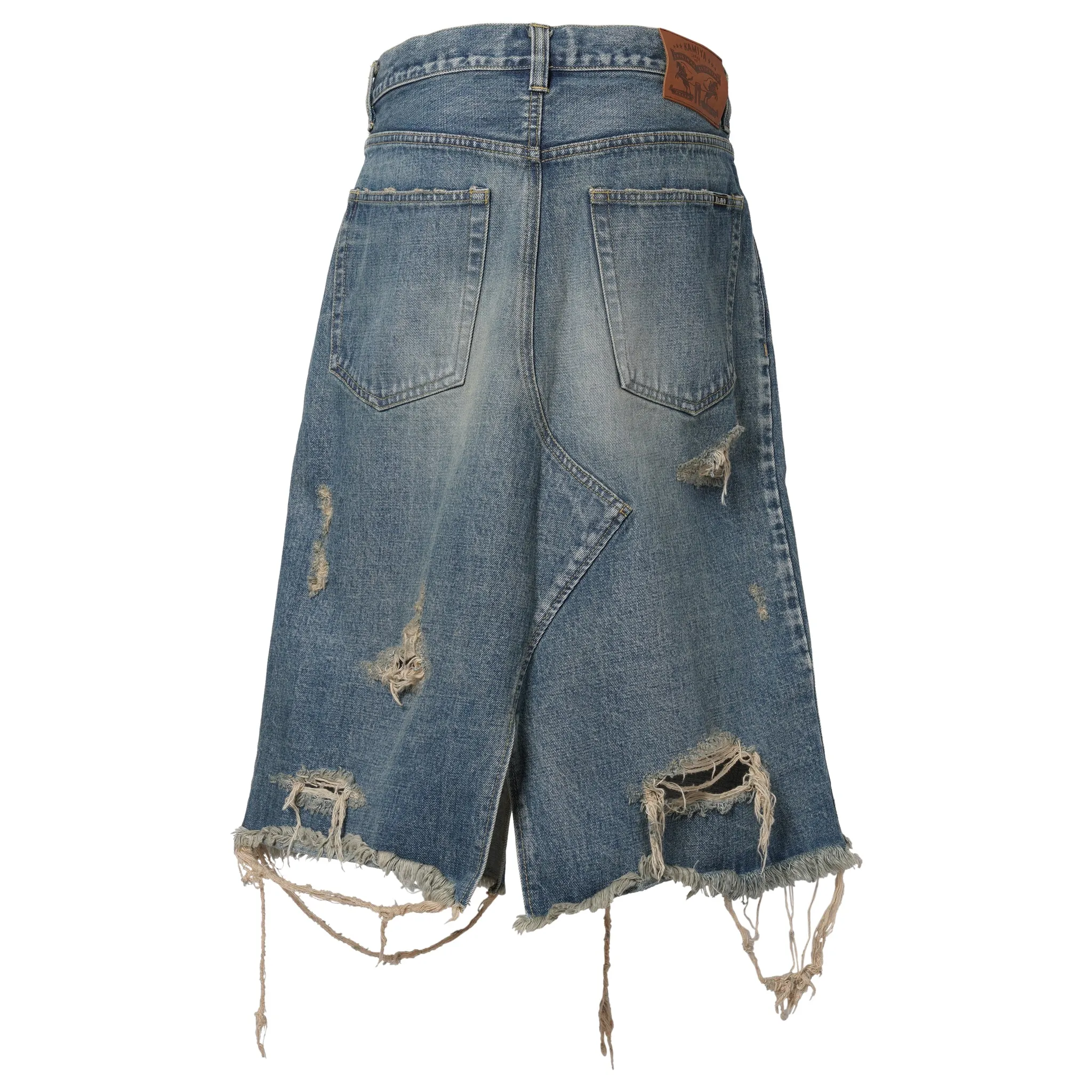 DENIM WRAP SKIRT / INDIGO