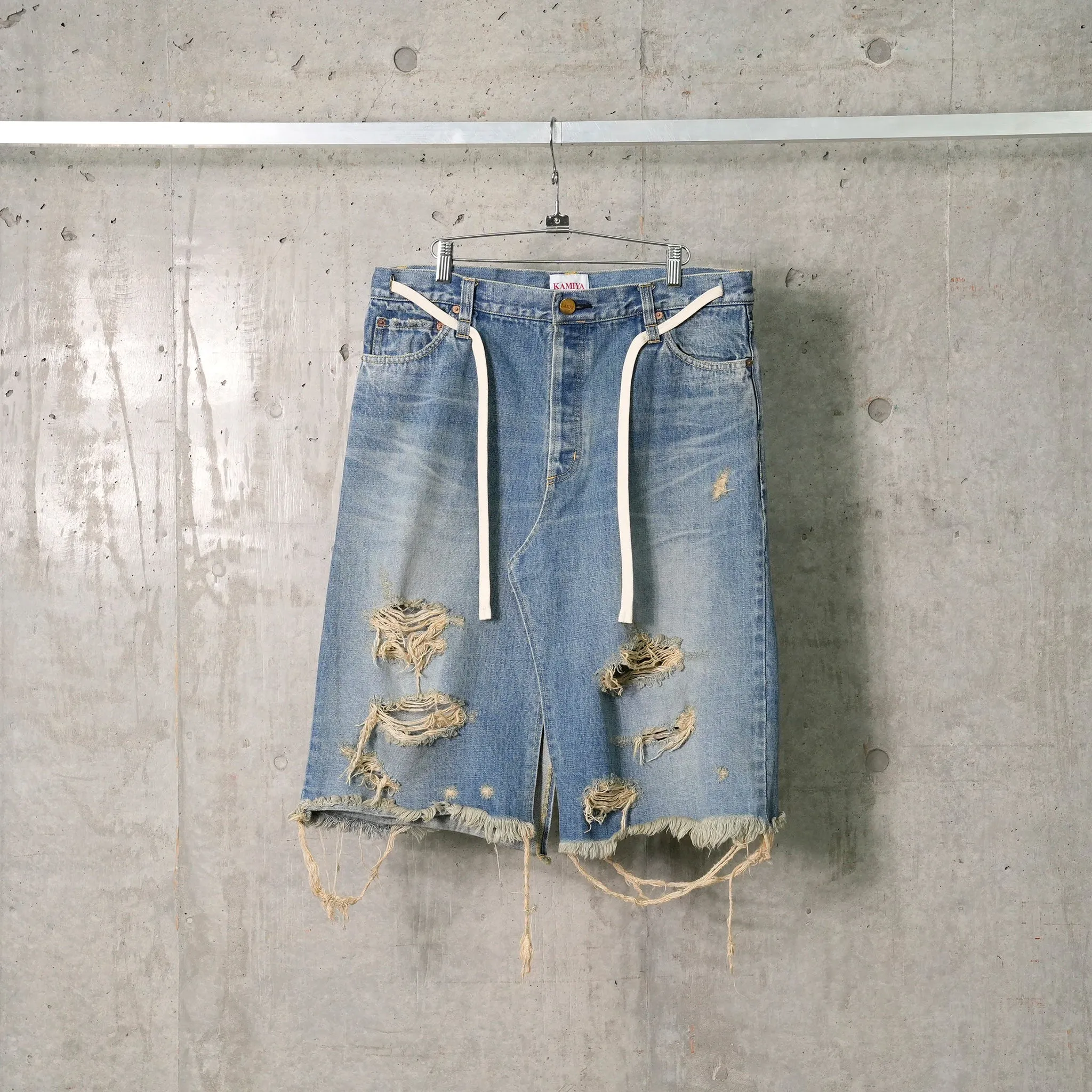 DENIM WRAP SKIRT / INDIGO