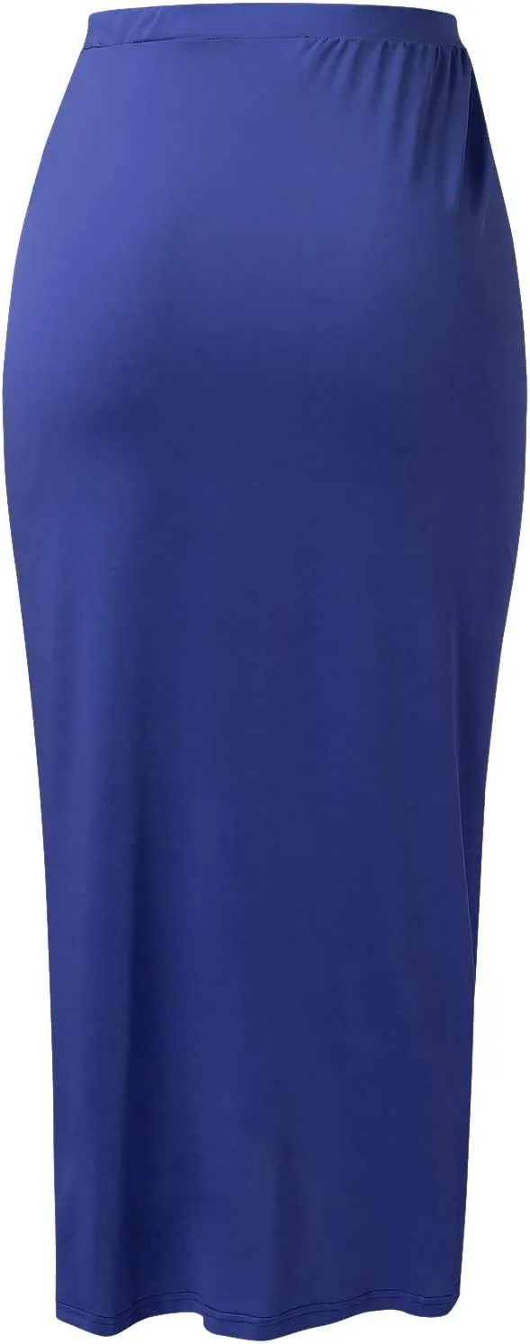 Elastic Draped Asymmetrical Casual Solid Waist Maxi High Wrap Slit Skirt Women's Skirt Tree Skirt Box