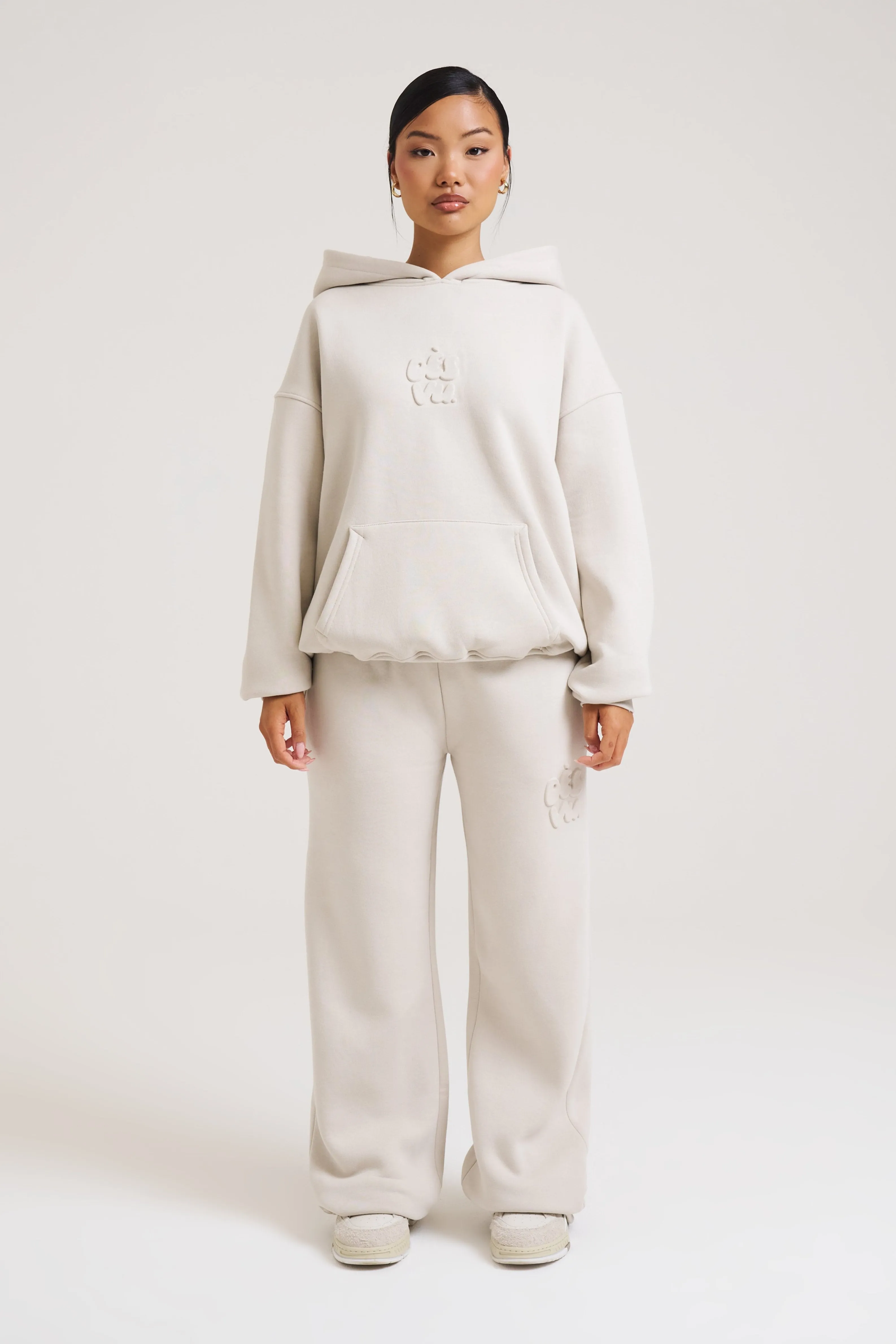 Embossed Hoodie - Stone
