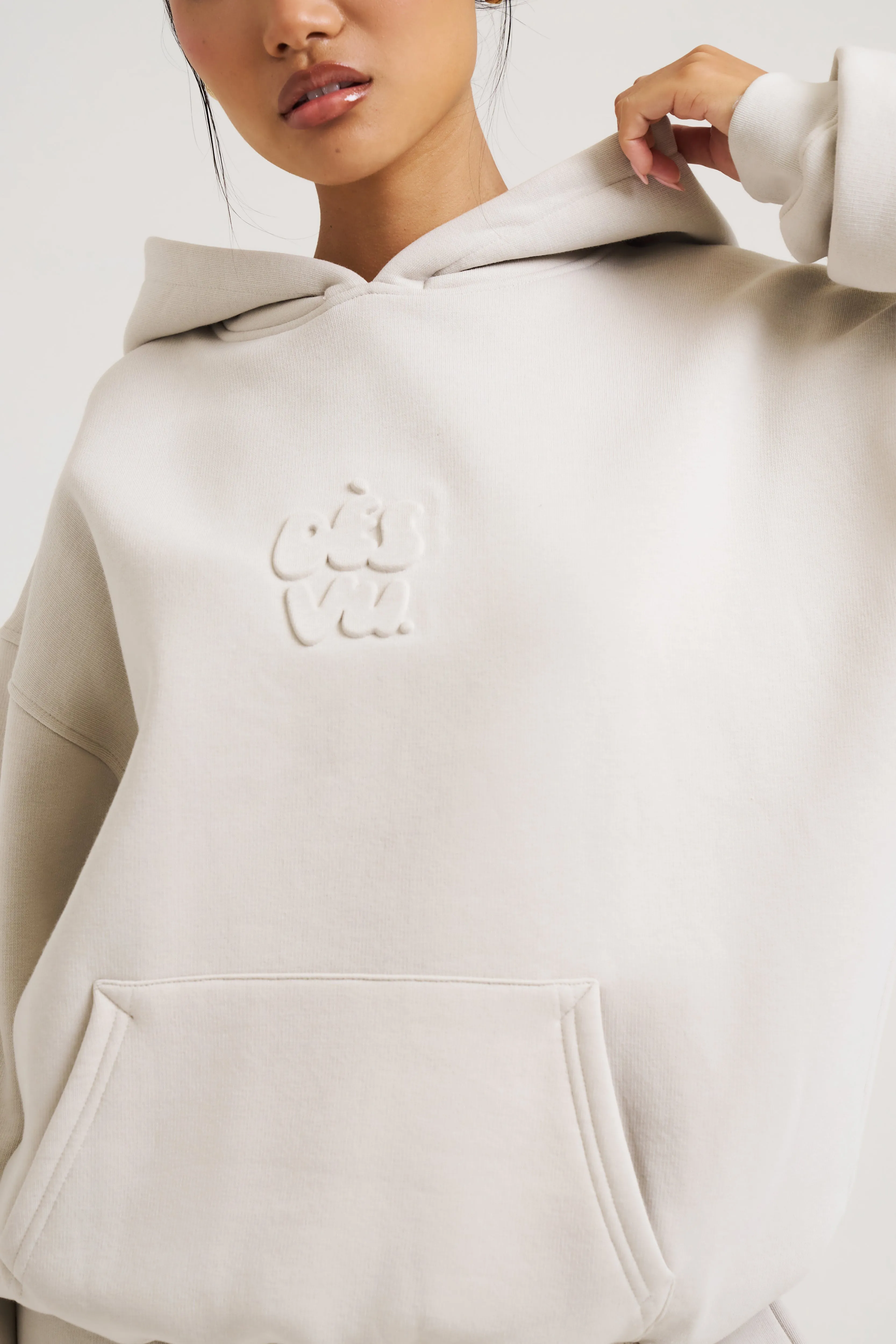 Embossed Hoodie - Stone