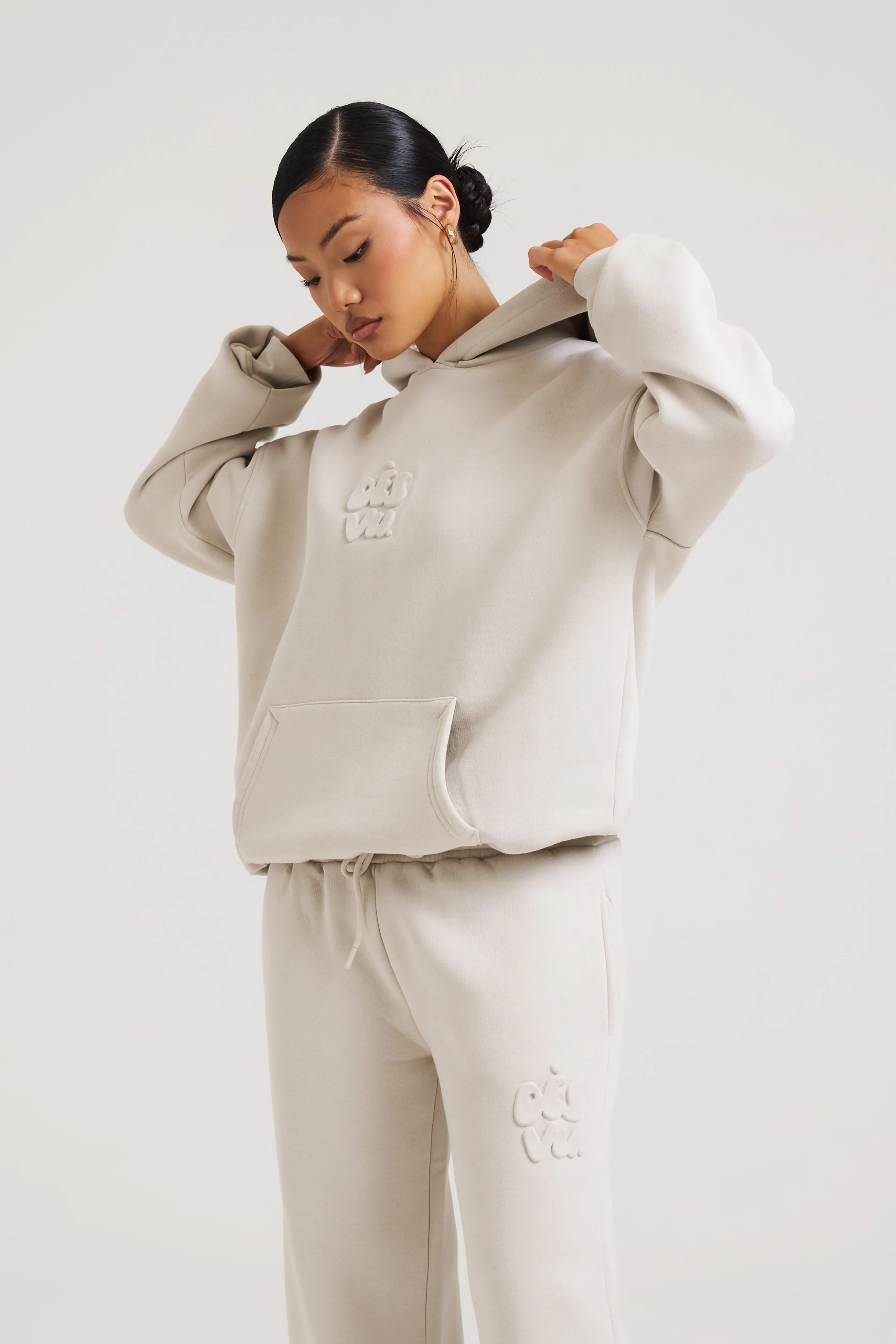 Embossed Hoodie - Stone