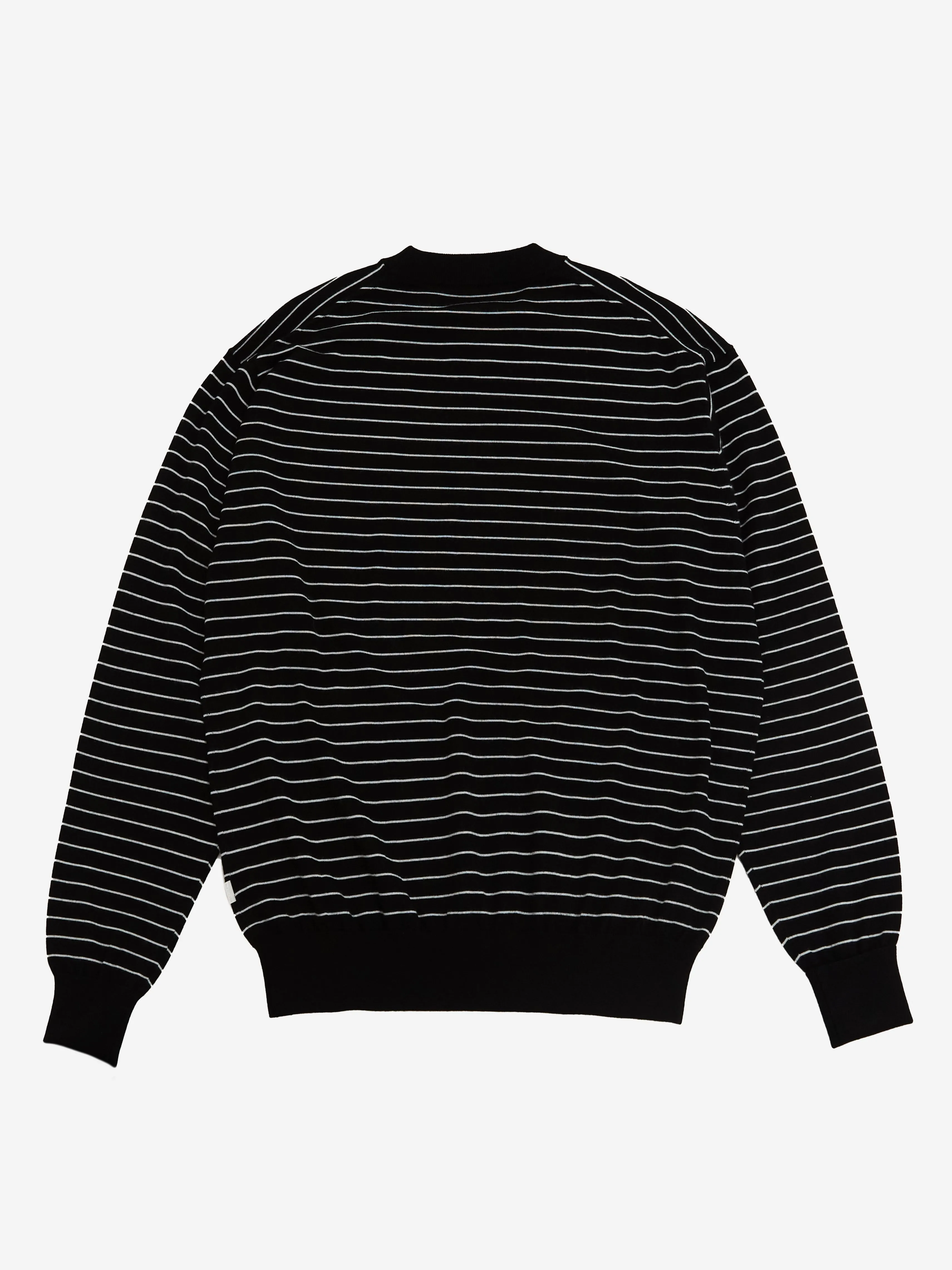 Farah Japan High Gauge Striped Crewneck Sweater - Black / White