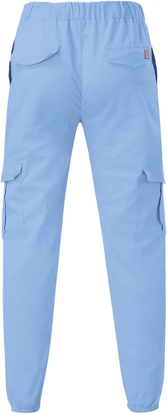 Fashion Cargo Sweatpants for Men Big and Tall Slim Fit Pencil Tapered Trousers Drawstring Stretch Comfy Jogger Sweat Pants
