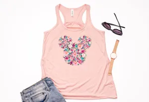 Floral Mickey Racerback Tank Top