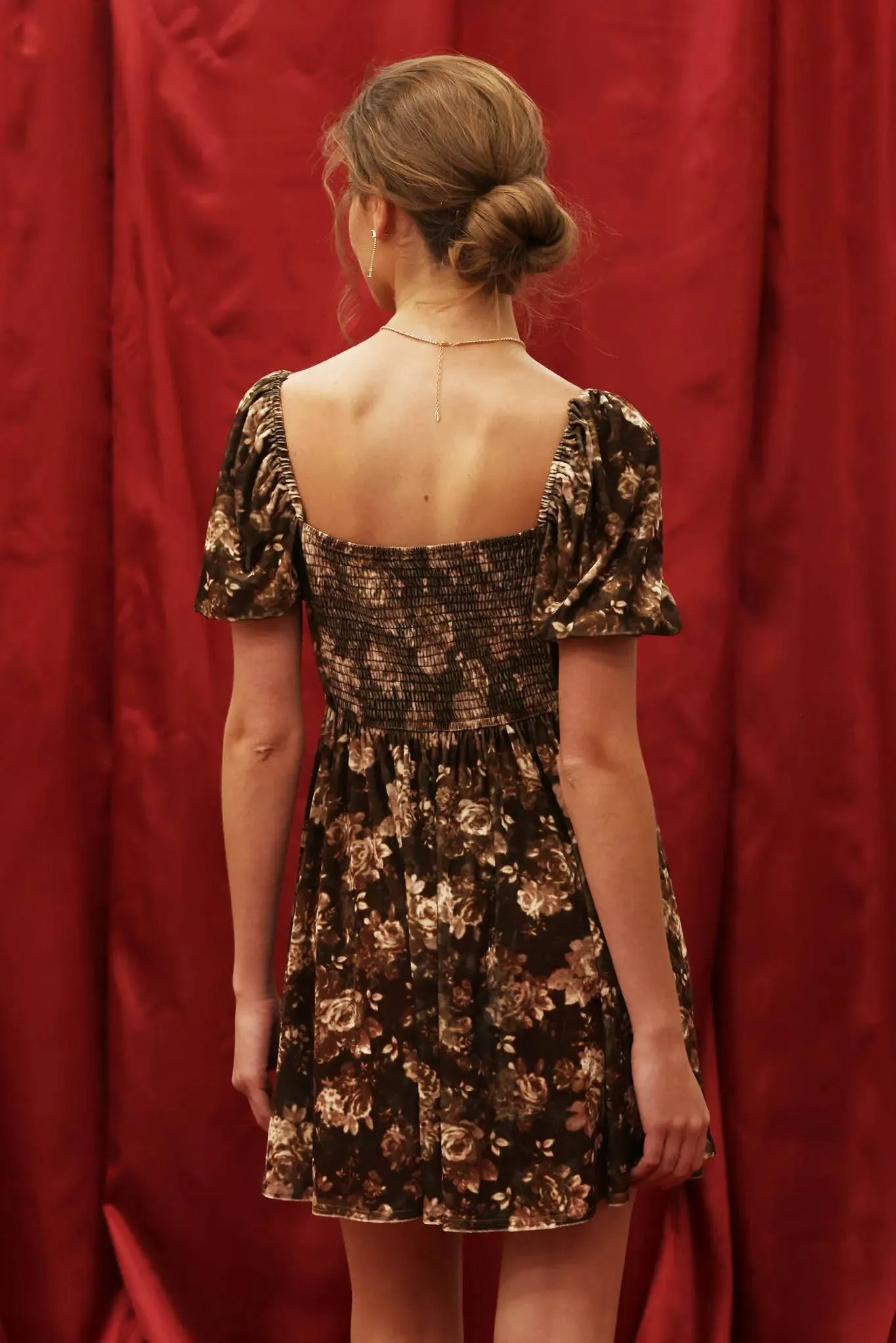 Floral Velvet Mini Dress