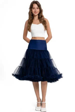 Fluffy Net Petticoat 25.5 In Navy Blue