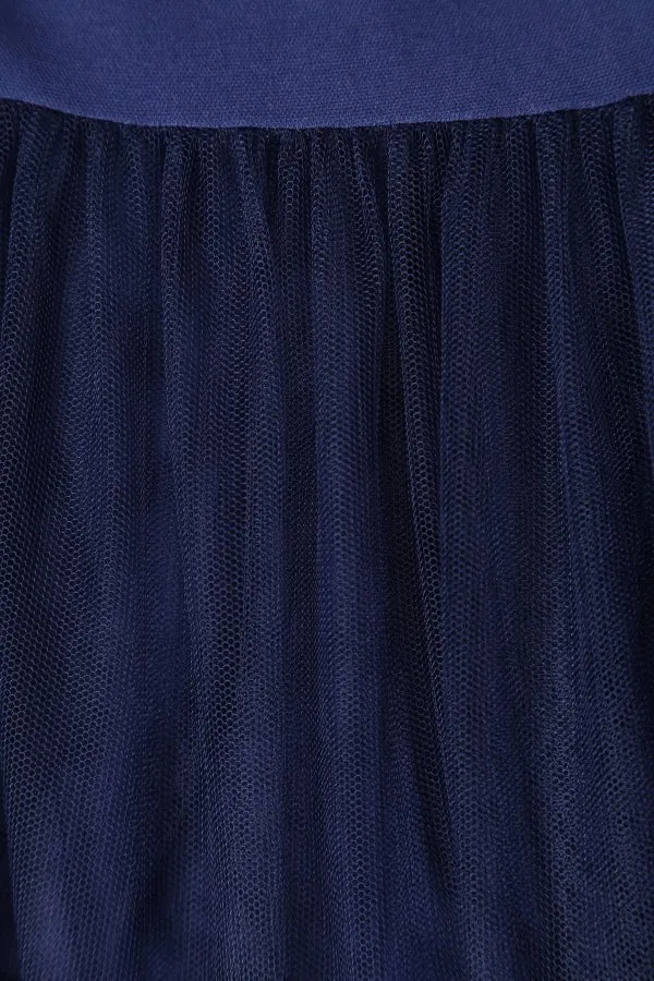Fluffy Net Petticoat 25.5 In Navy Blue