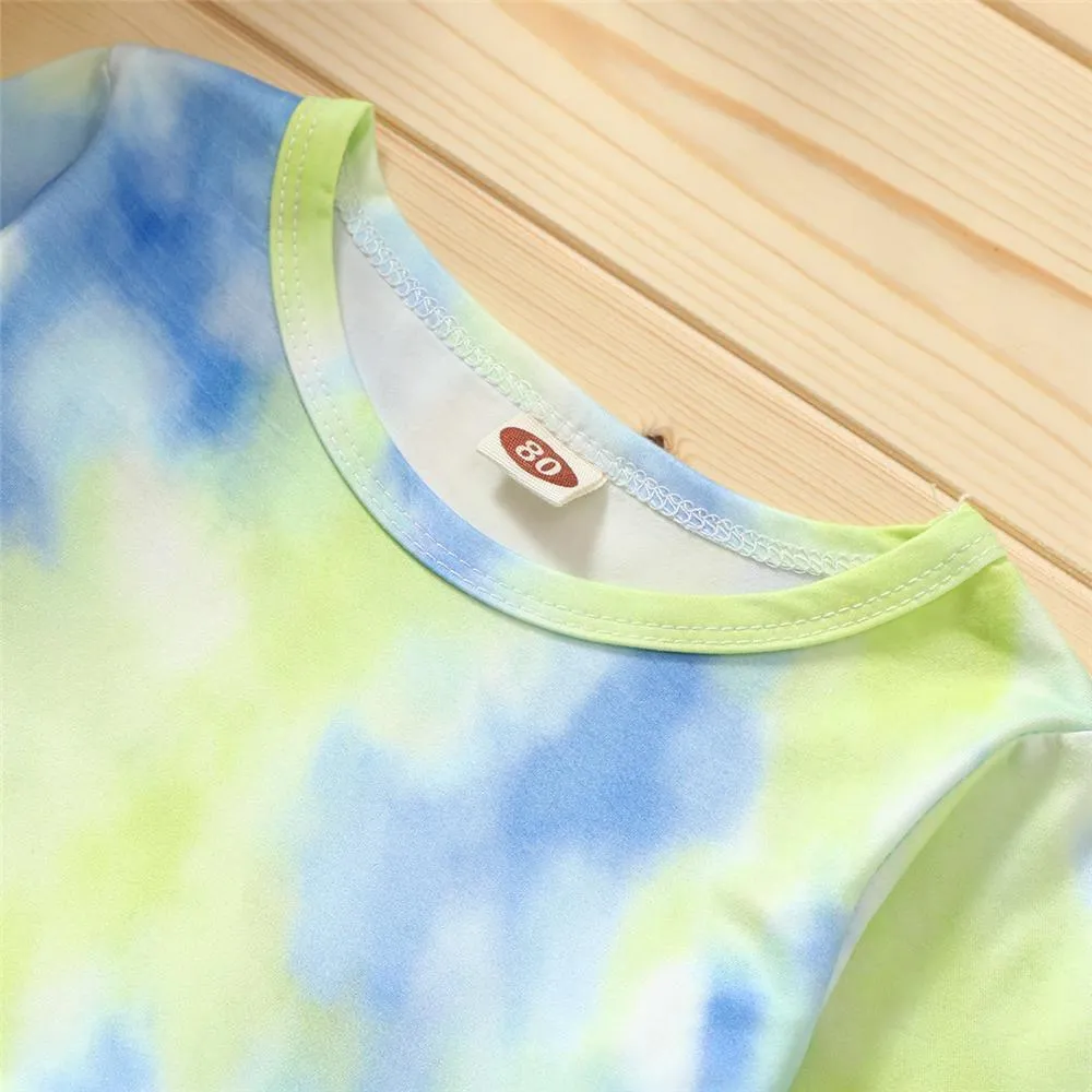 Girls Long Sleeve Tie Dye Casual Dress Girl Dresses Wholesale