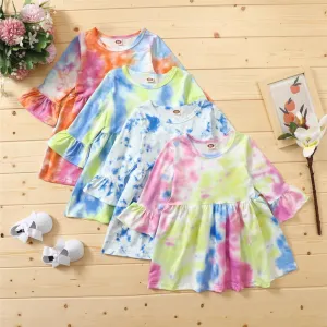 Girls Long Sleeve Tie Dye Casual Dress Girl Dresses Wholesale