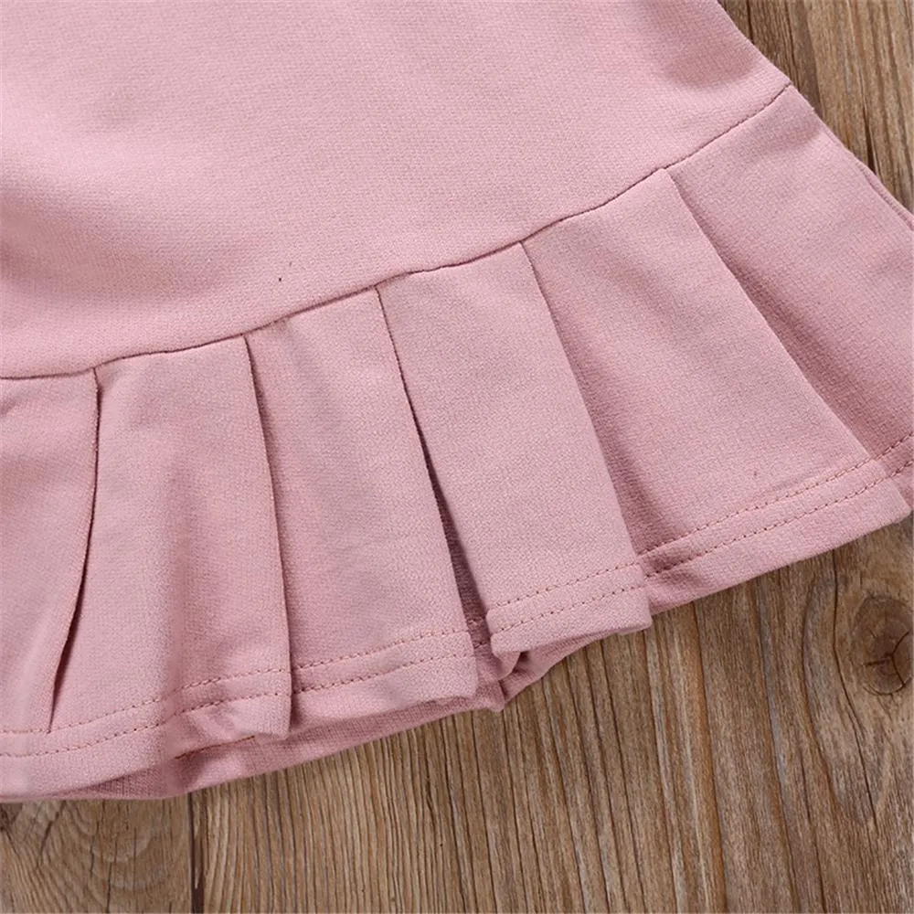 Girls Short Sleeve Lapel Cartoon Puppy Dress Wholesale Girl Dresses