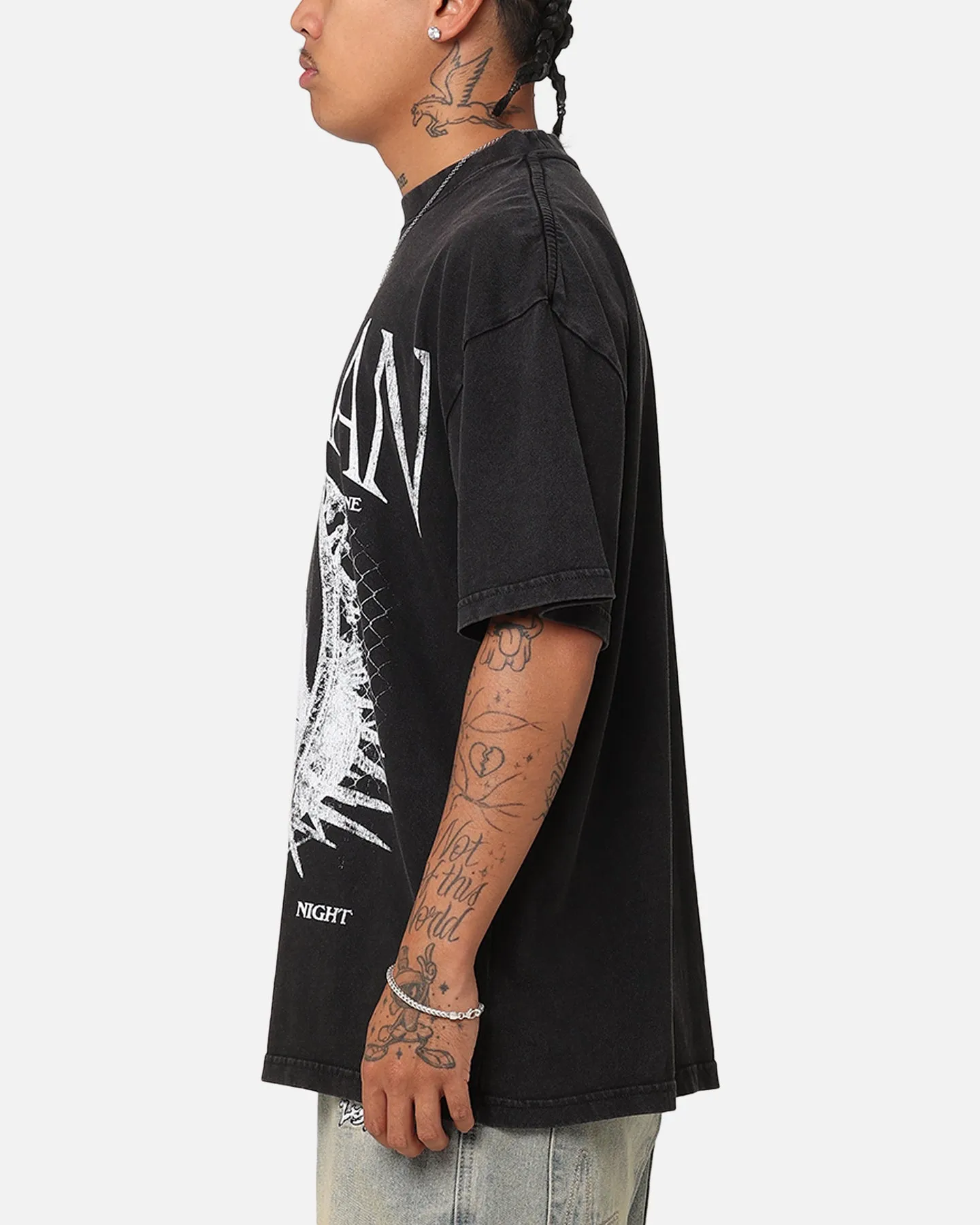 Goat Crew X DC Batman Mirror Vintage T-Shirt Black Acidwash