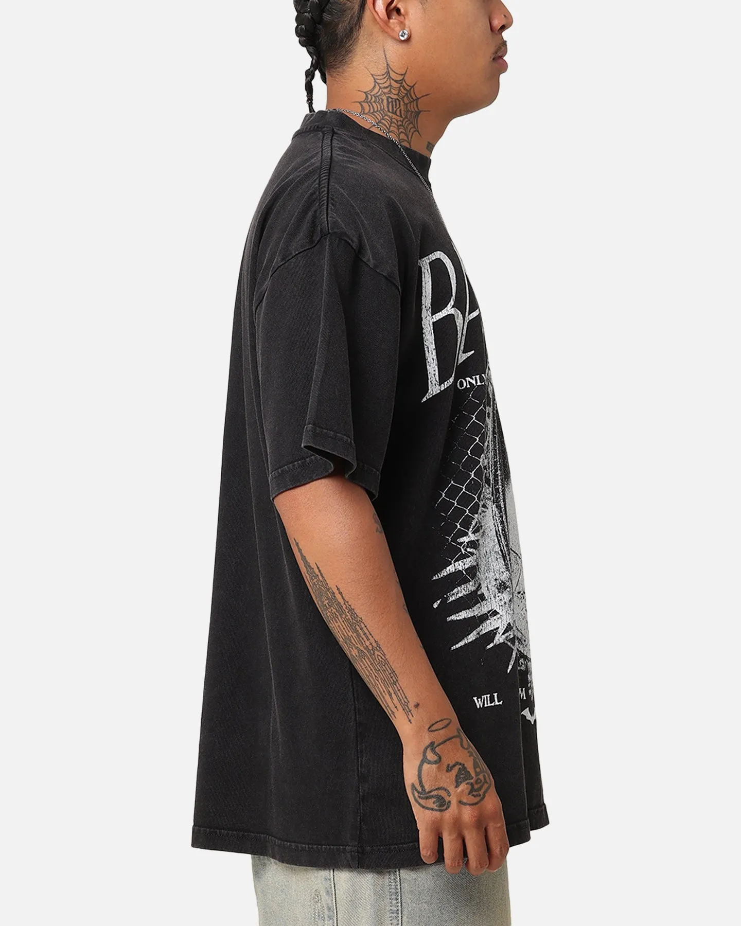 Goat Crew X DC Batman Mirror Vintage T-Shirt Black Acidwash
