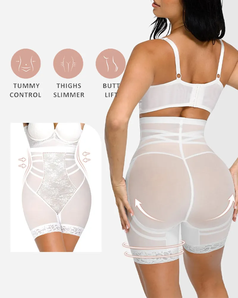 High Waist Tummy Control Lace Butt Lifting Shapewear Shorts
