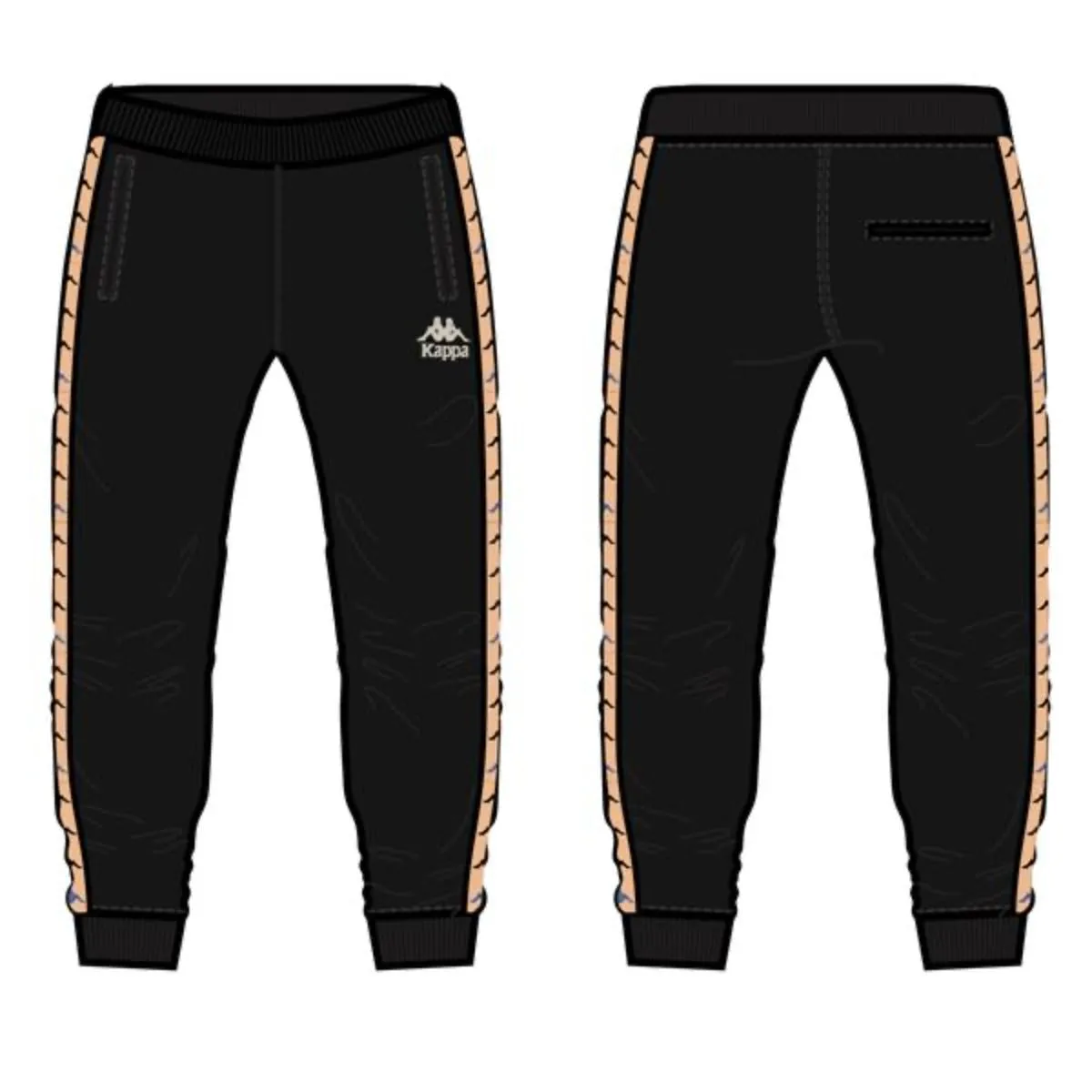 Kappa Black/Salmon 222 Banda Alanz-3 Joggers (36122RW-A0U)