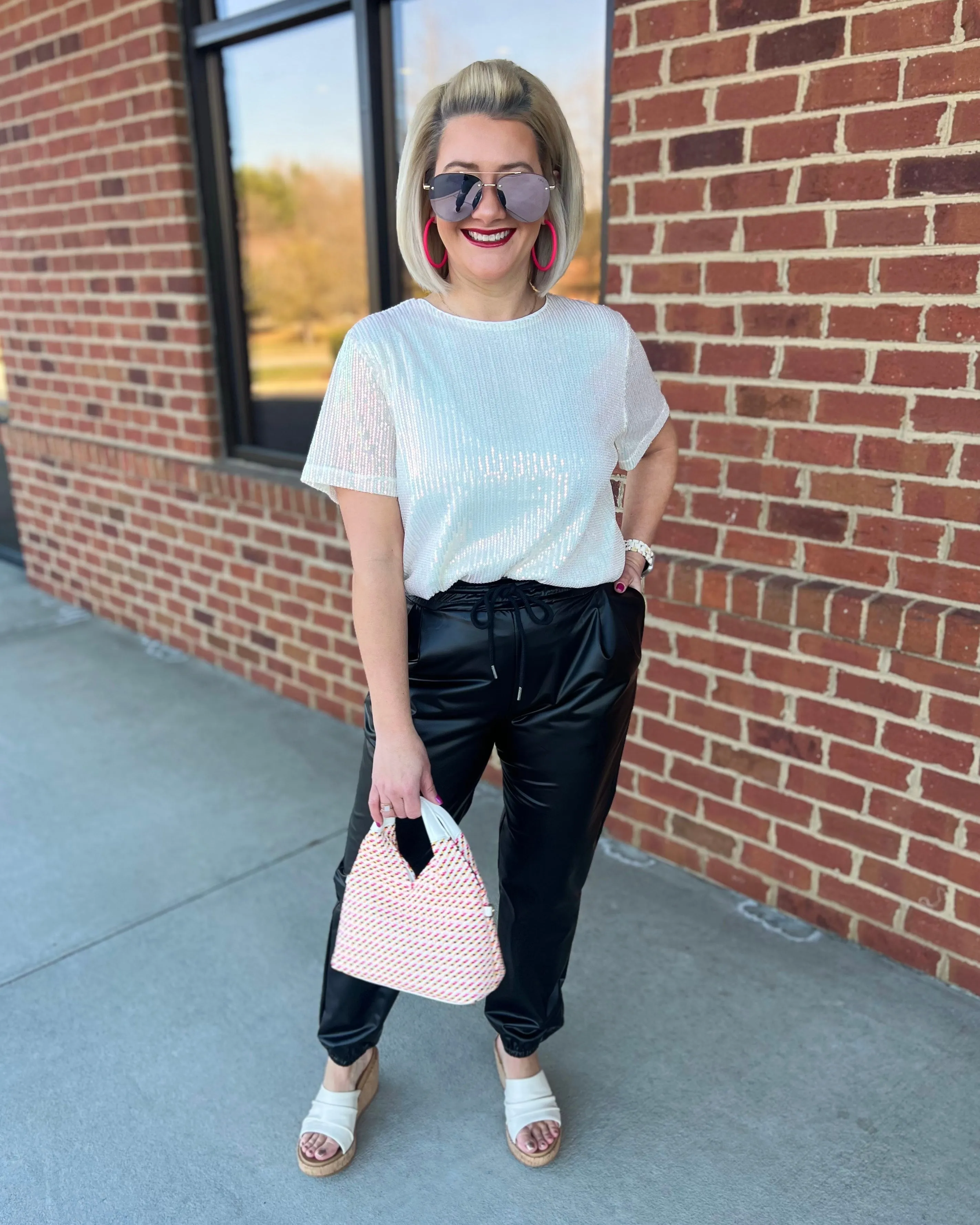 Kendall Faux Leather Jogger Pants in Black FINAL SALE