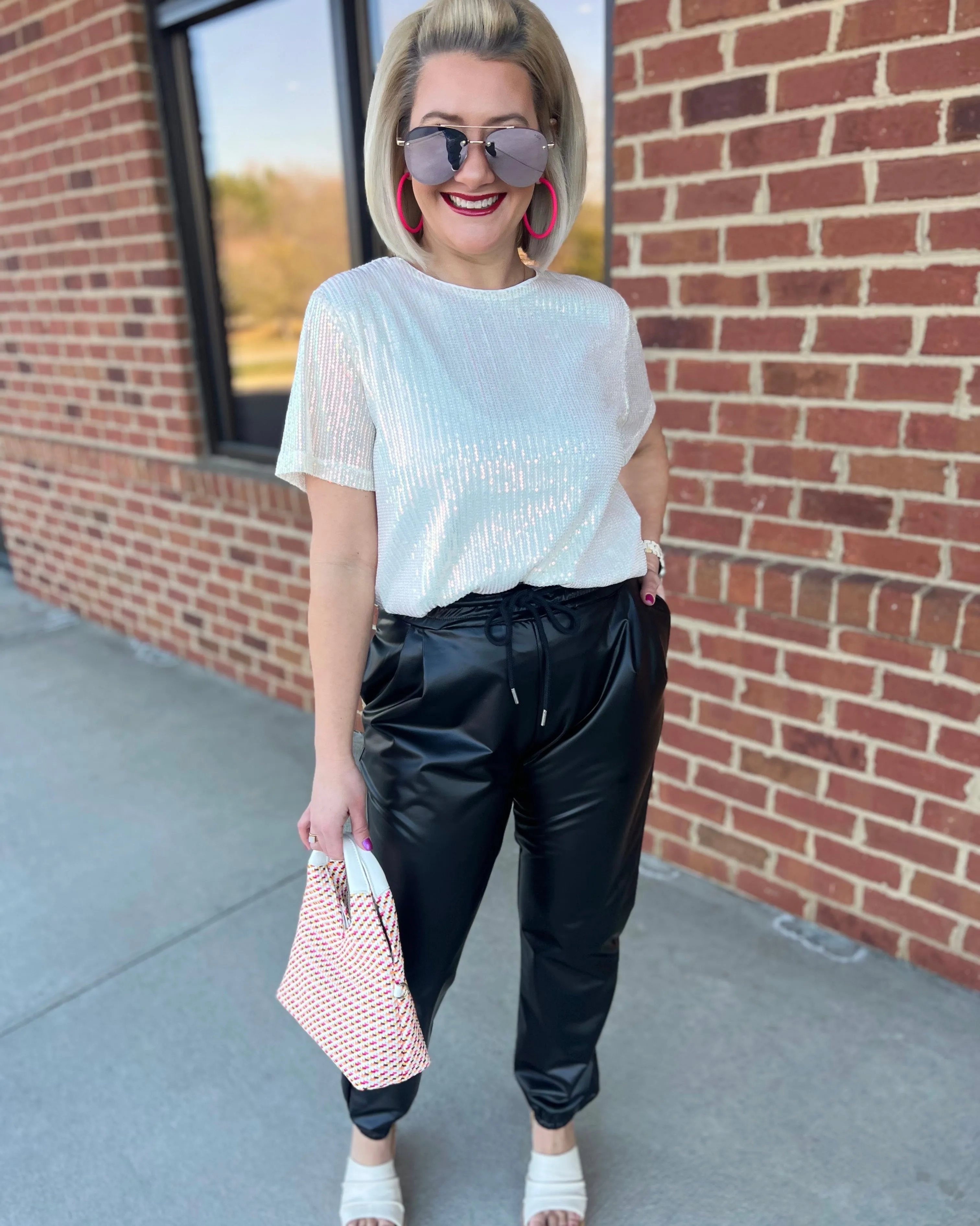 Kendall Faux Leather Jogger Pants in Black FINAL SALE