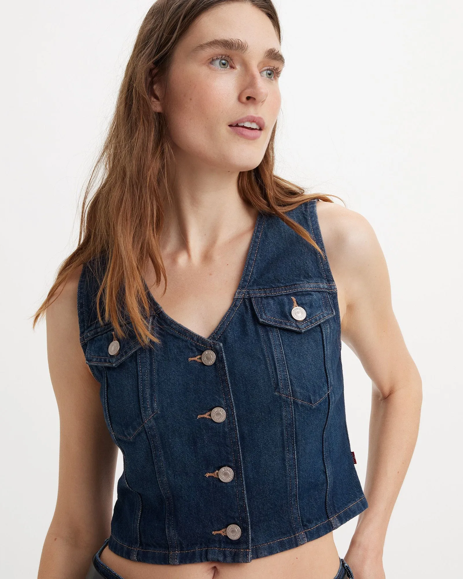 Levi's® Womens Bella Denim Corset - Dark Side Scrape