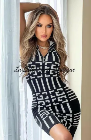 Léna Sleeveless zipper Bodycon Dress-FINAL SALE