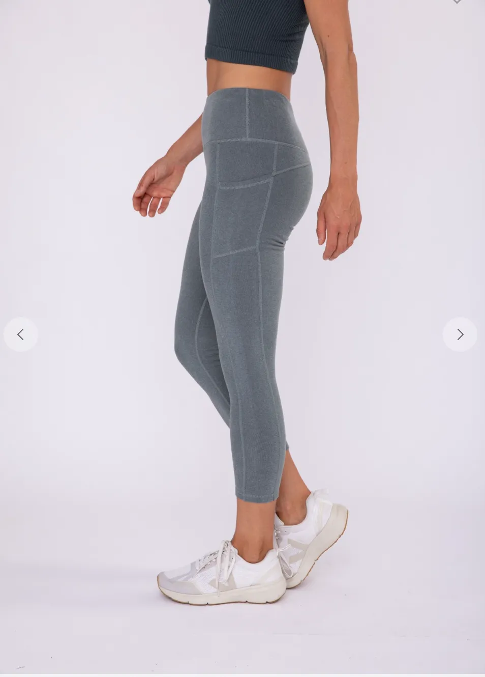 Micro-Ribbed Swoop Back High-Waisted Pocket Legging