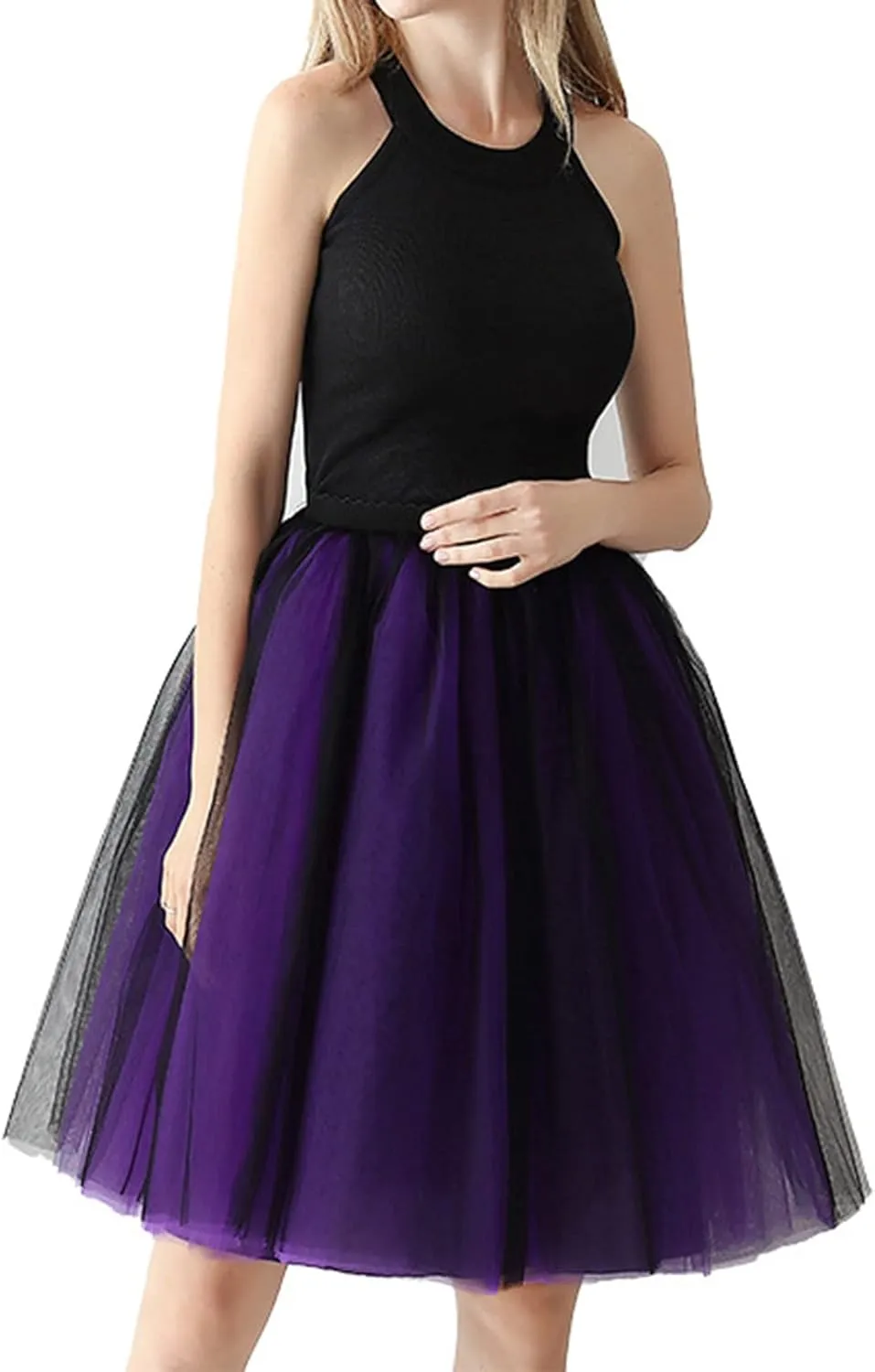 Midi Skirts for Women Womens Puffy Ballet Skirts Tutu Skirt Pleated Skirt Layer Mesh Skirt High Waist A-line