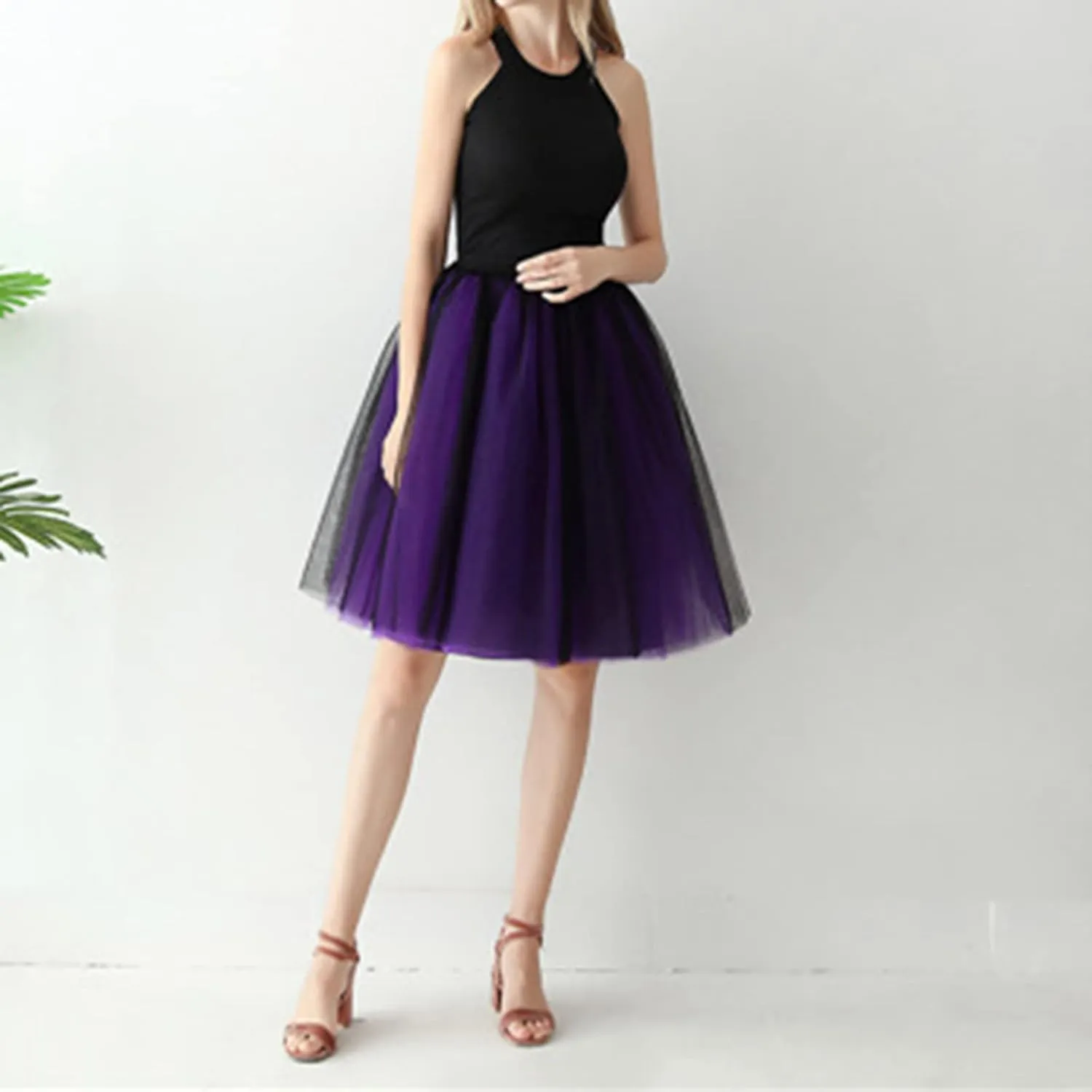 Midi Skirts for Women Womens Puffy Ballet Skirts Tutu Skirt Pleated Skirt Layer Mesh Skirt High Waist A-line