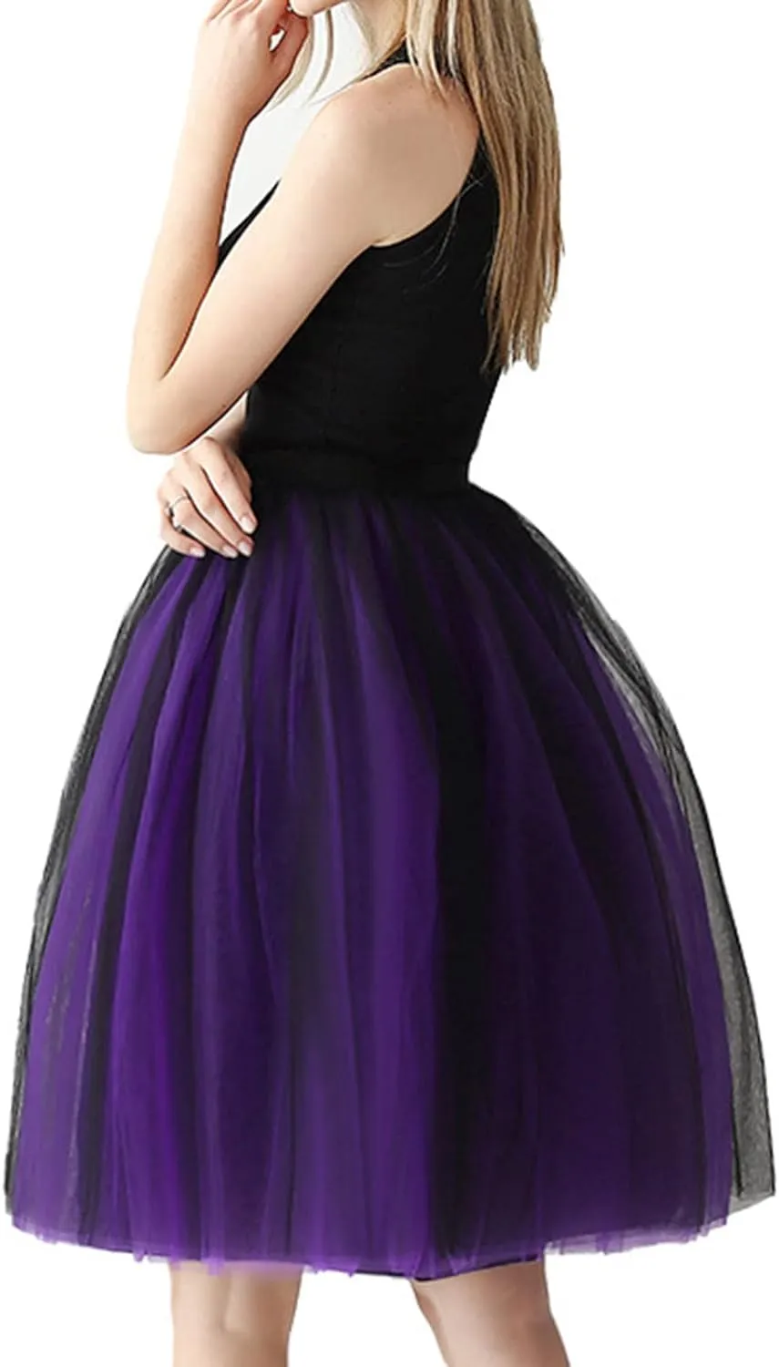 Midi Skirts for Women Womens Puffy Ballet Skirts Tutu Skirt Pleated Skirt Layer Mesh Skirt High Waist A-line