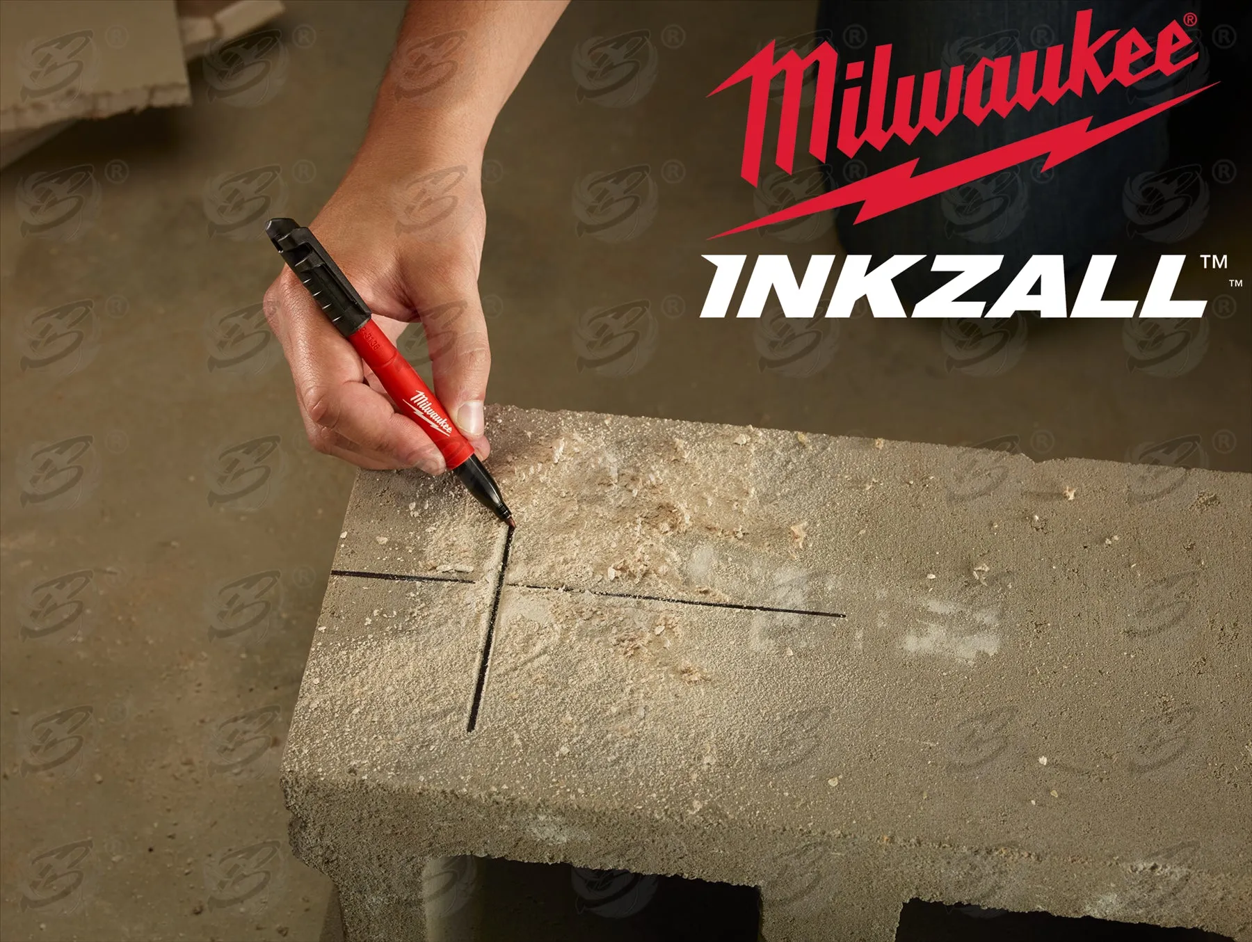 MILWAUKEE INKZALL 1mm ALL SURFACE MARKER PEN ( x3 )