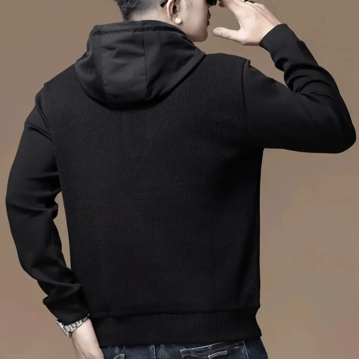 Modern Men Fashion Cotton Black Man Hoodies Solid  Aesthetic Y2K Vintage  High Quality