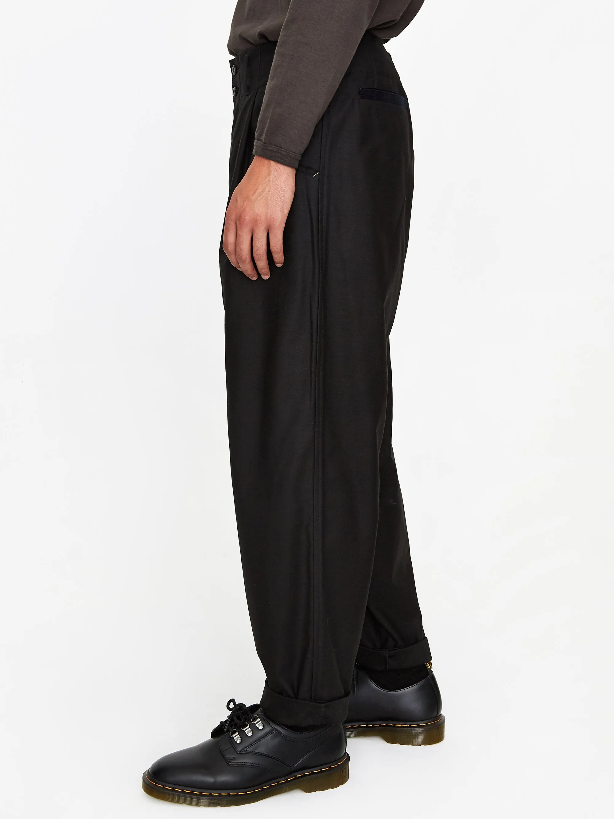 Nicholas Daley Pleated Trouser - Black