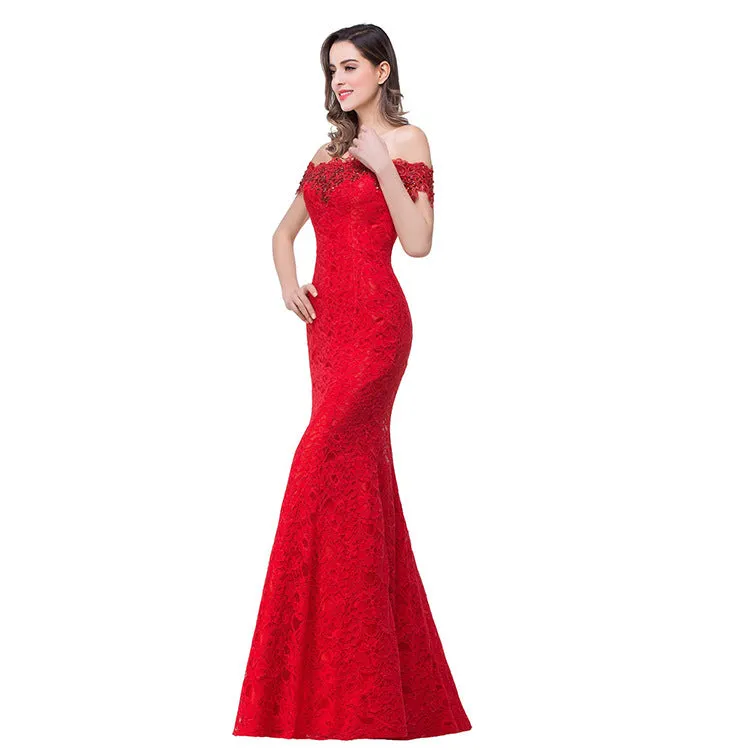 Off Shoulder Mermaid Long Party Prom Dress